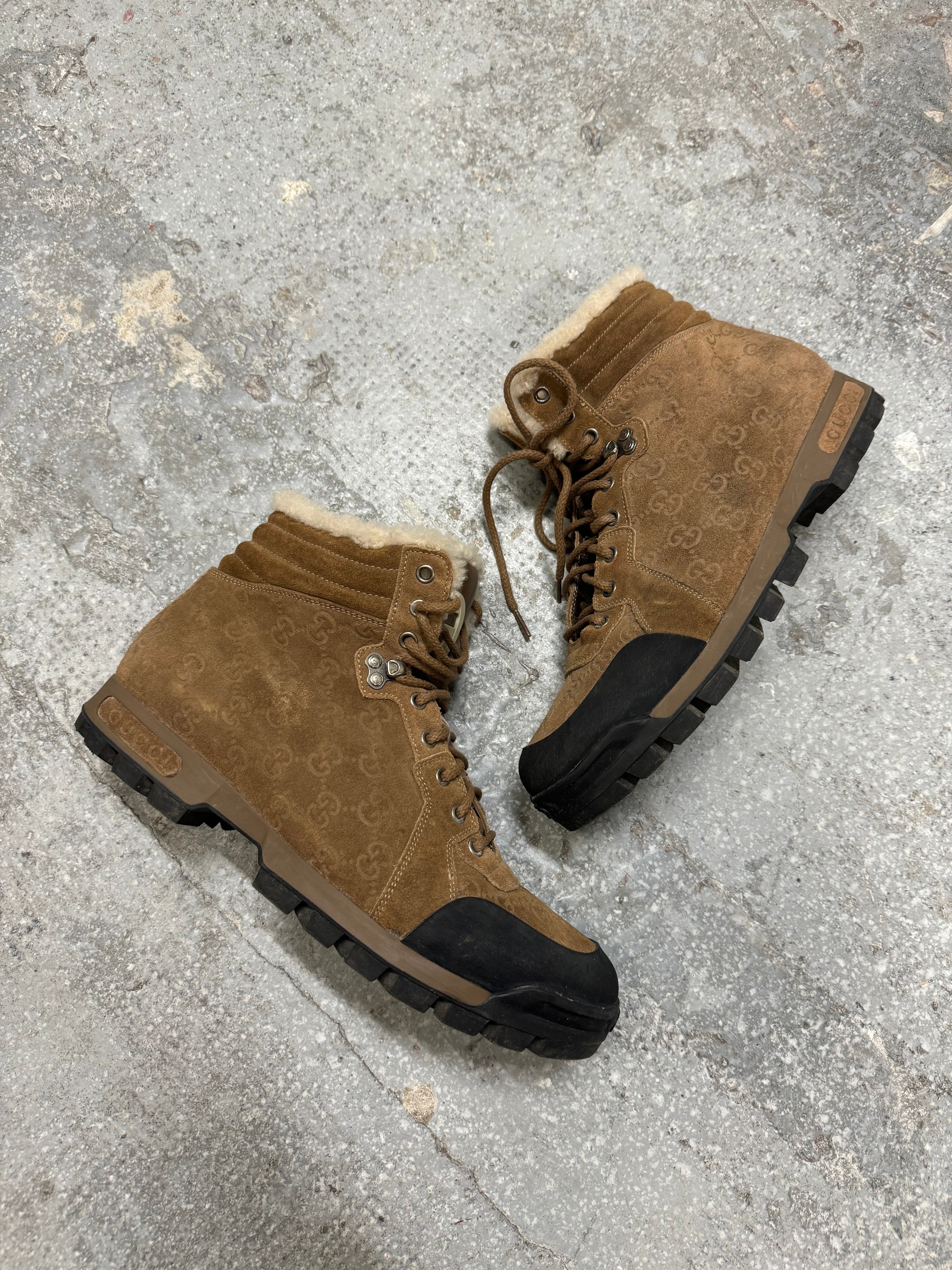 2000s Brown Gucci High Fur Mountain High Daily Shoes (45)