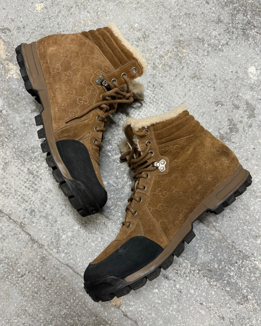 2000s Brown Gucci High Fur Mountain High Daily Shoes (45)