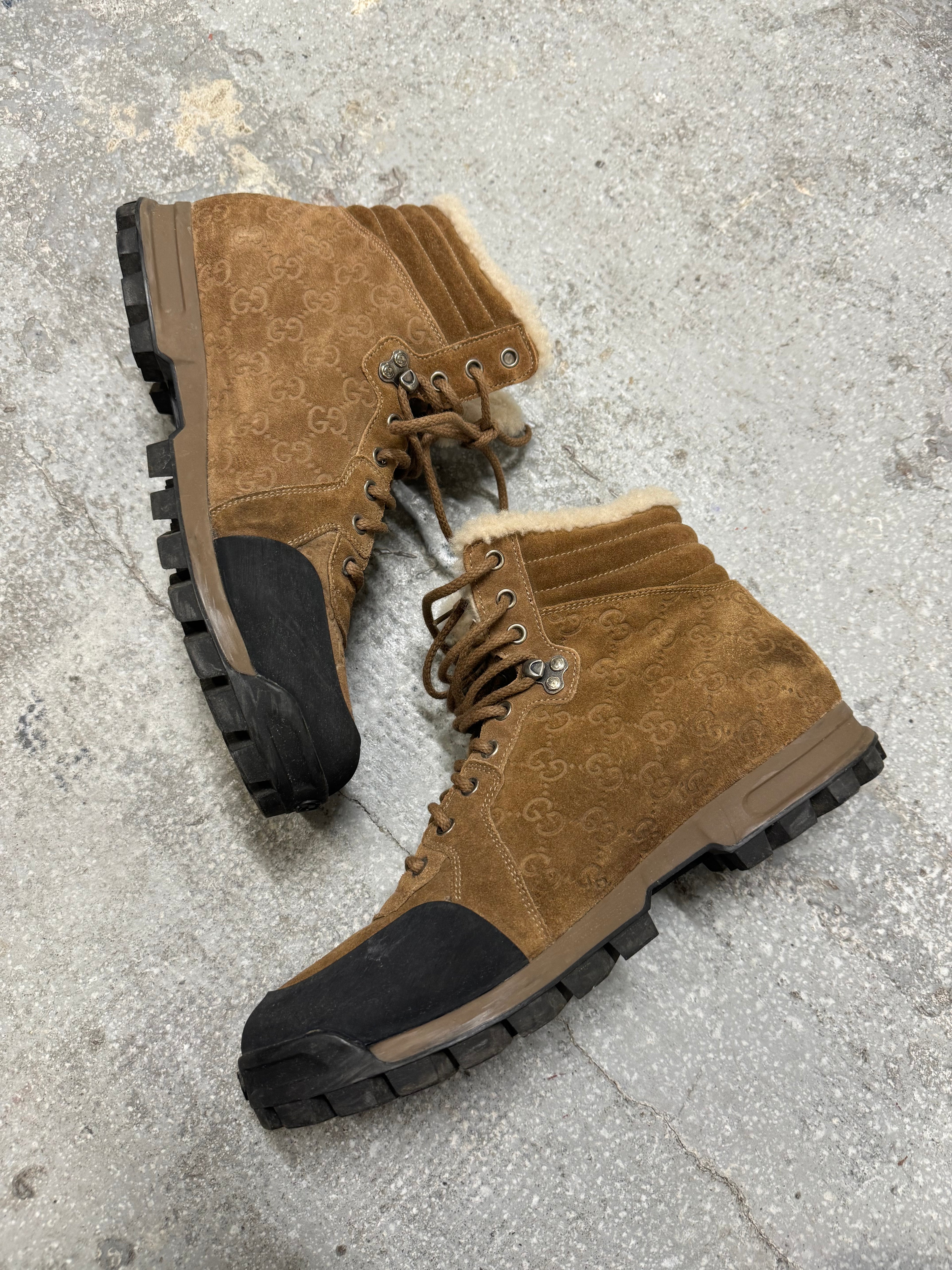 2000s Brown Gucci High Fur Mountain High Daily Shoes (45)