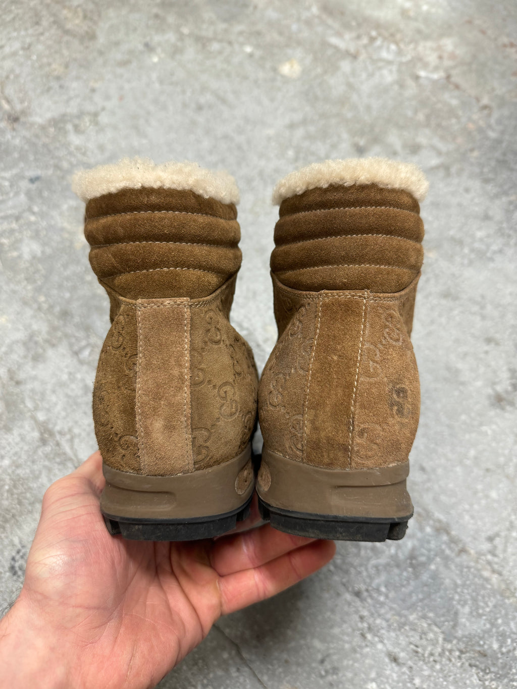 2000s Brown Gucci High Fur Mountain High Daily Shoes (45)