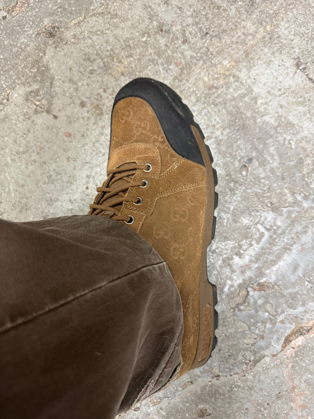 2000s Brown Gucci High Fur Mountain High Daily Shoes (45)