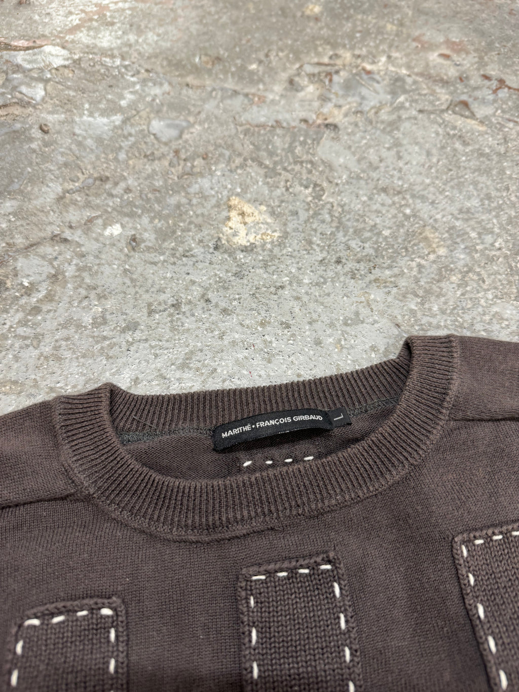 2000s Marithé + François Girbaud Relief Brown Avant-Garde Sweater (L)