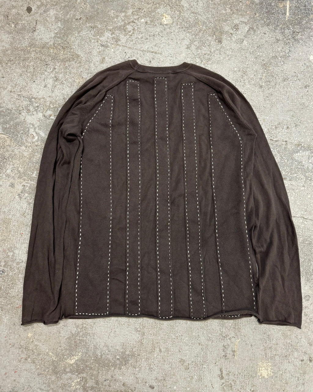 2000s Marithé + François Girbaud Relief Brown Avant-Garde Sweater (L)