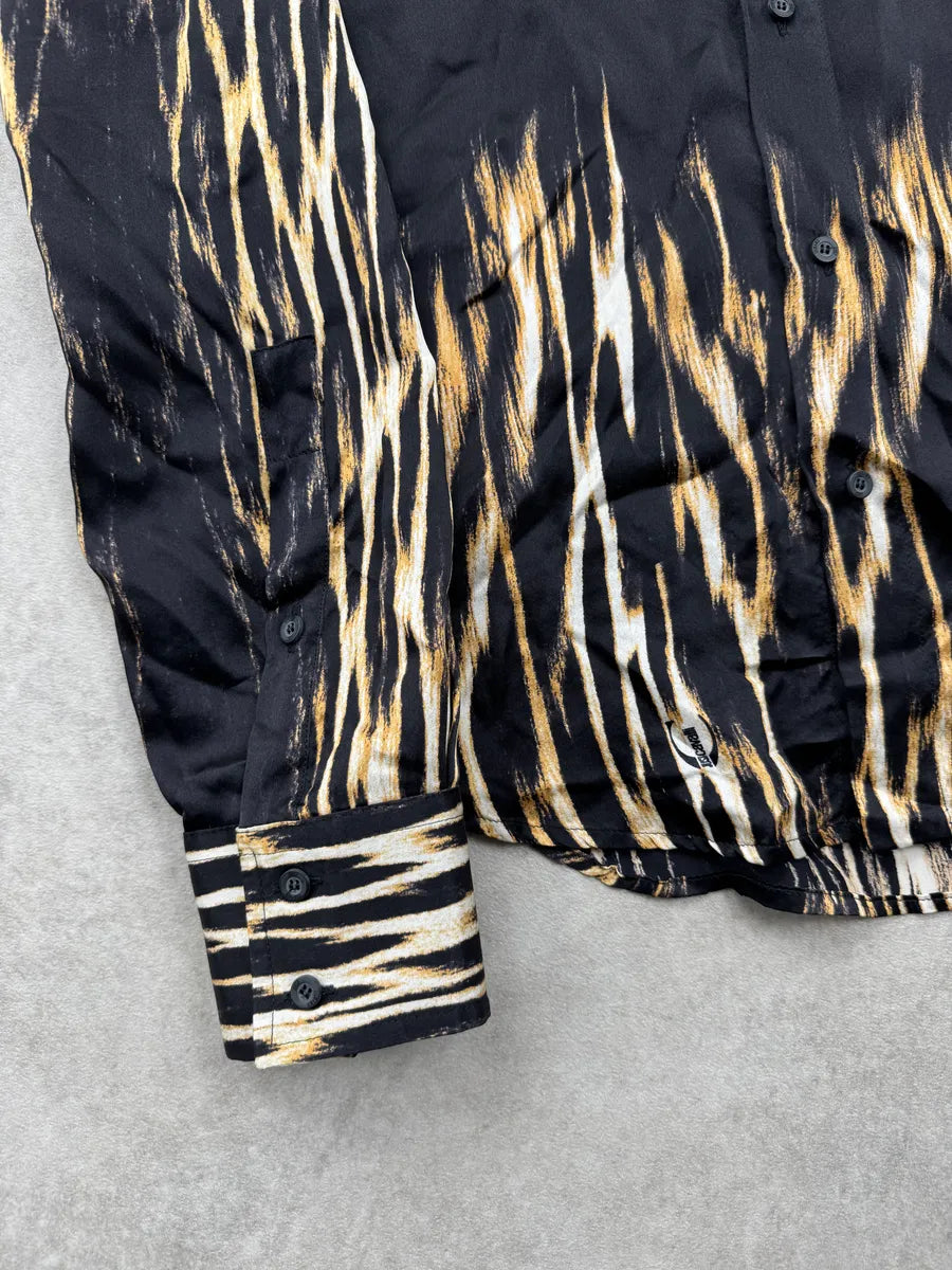 2000s Cavalli Black Fire Magma Shirt qgjTuvVZ 7