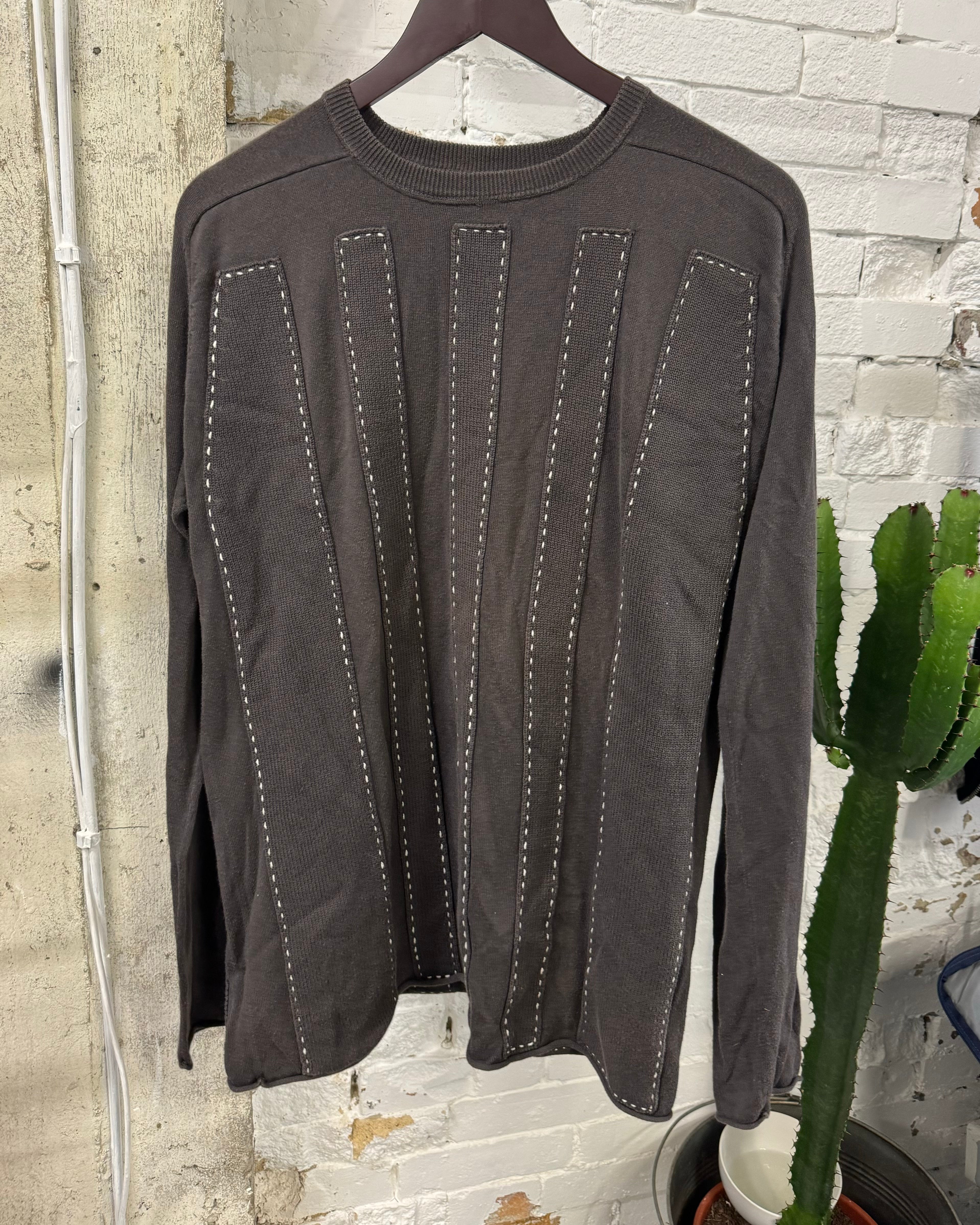 2000s Marithé + François Girbaud Relief Brown Avant-Garde Sweater (L)