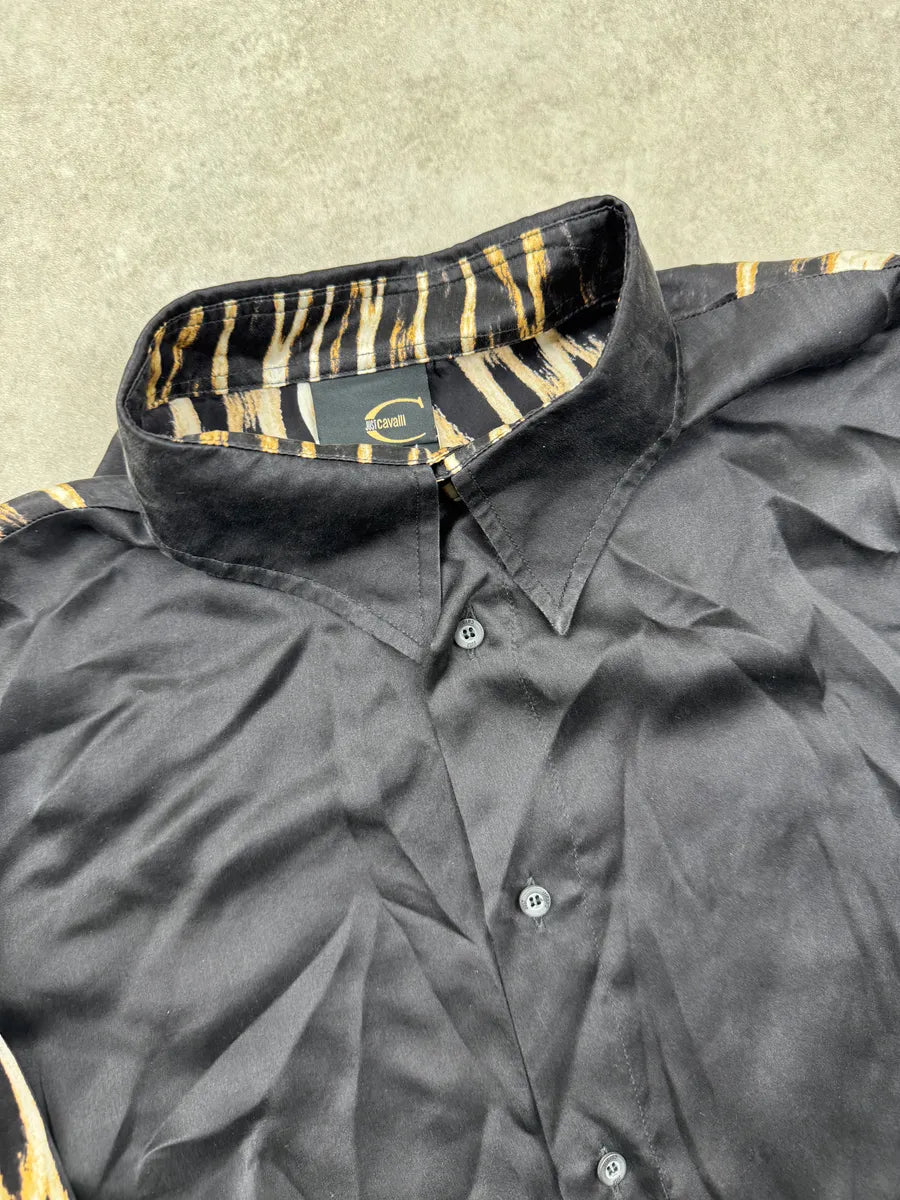 2000s Cavalli Black Fire Magma Shirt qgjTuvVZ 9