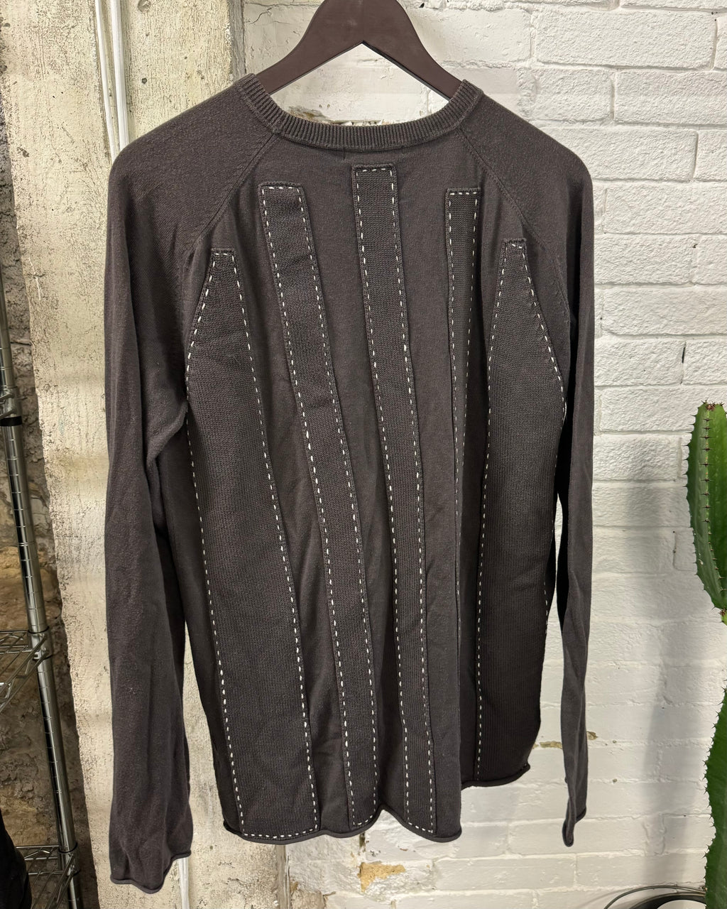 2000s Marithé + François Girbaud Relief Brown Avant-Garde Sweater (L)