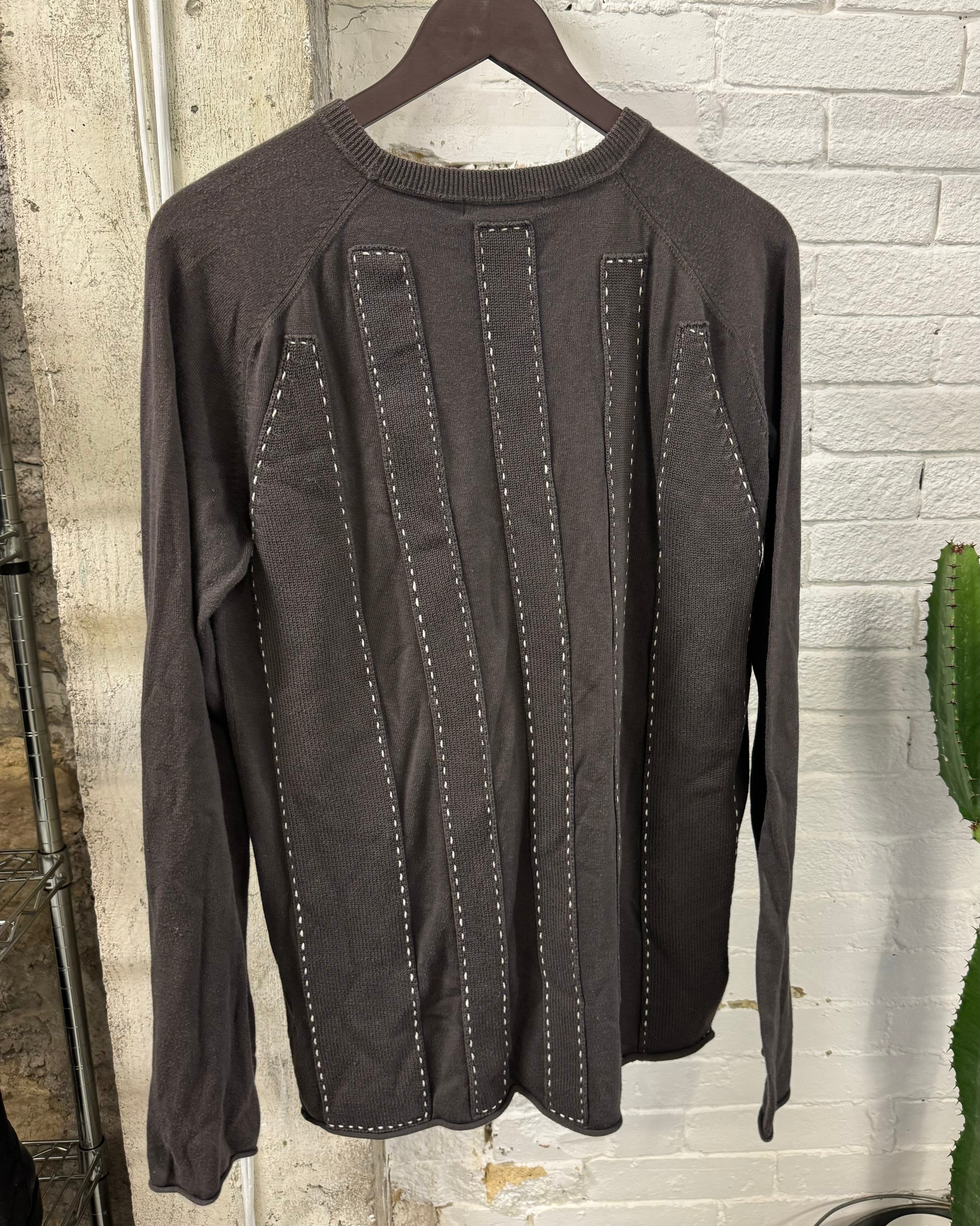 2000s Marithé + François Girbaud Relief Brown Avant-Garde Sweater (L)