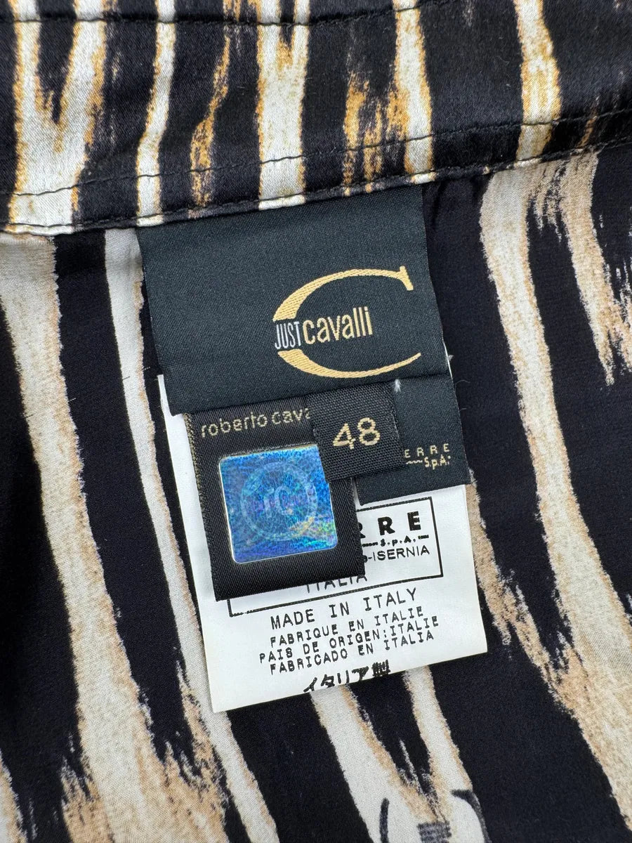 2000s Cavalli Black Fire Magma Shirt qgjTuvVZ 10