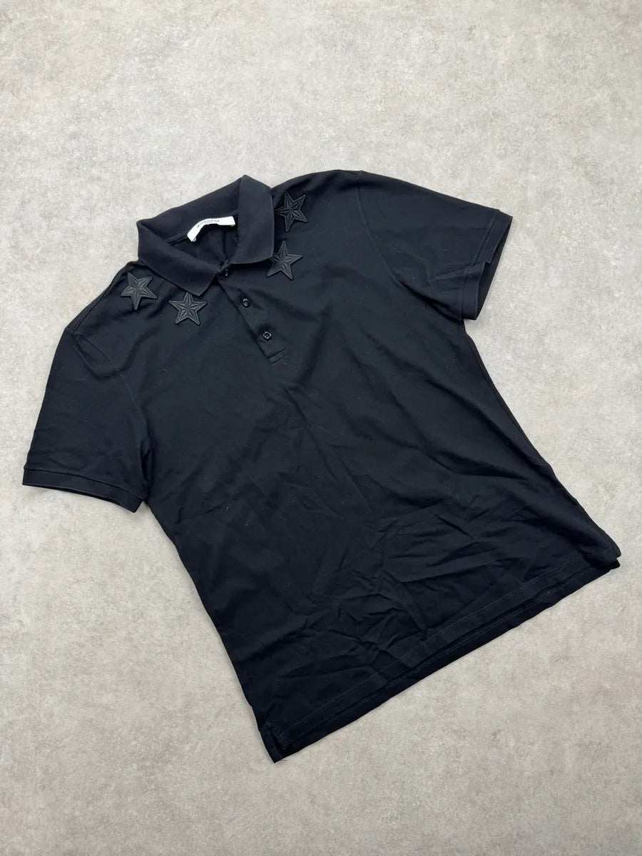 2010s Givenchy Black Stars Embroidered Polo by Riccardo Tisci UtAZlzjq 4
