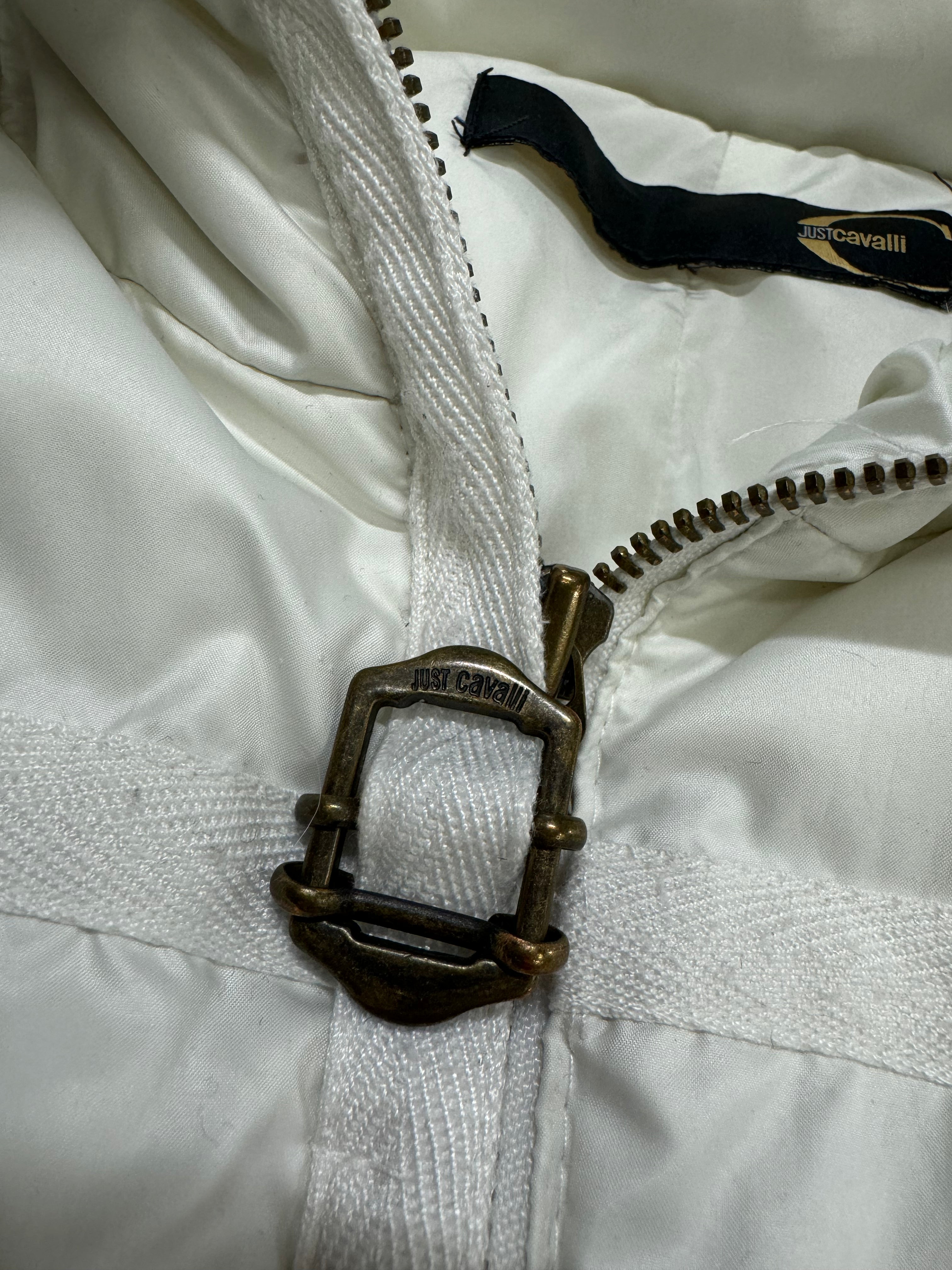 1990s Cavalli White Parachute Harness Puffer Jacket (S/M)