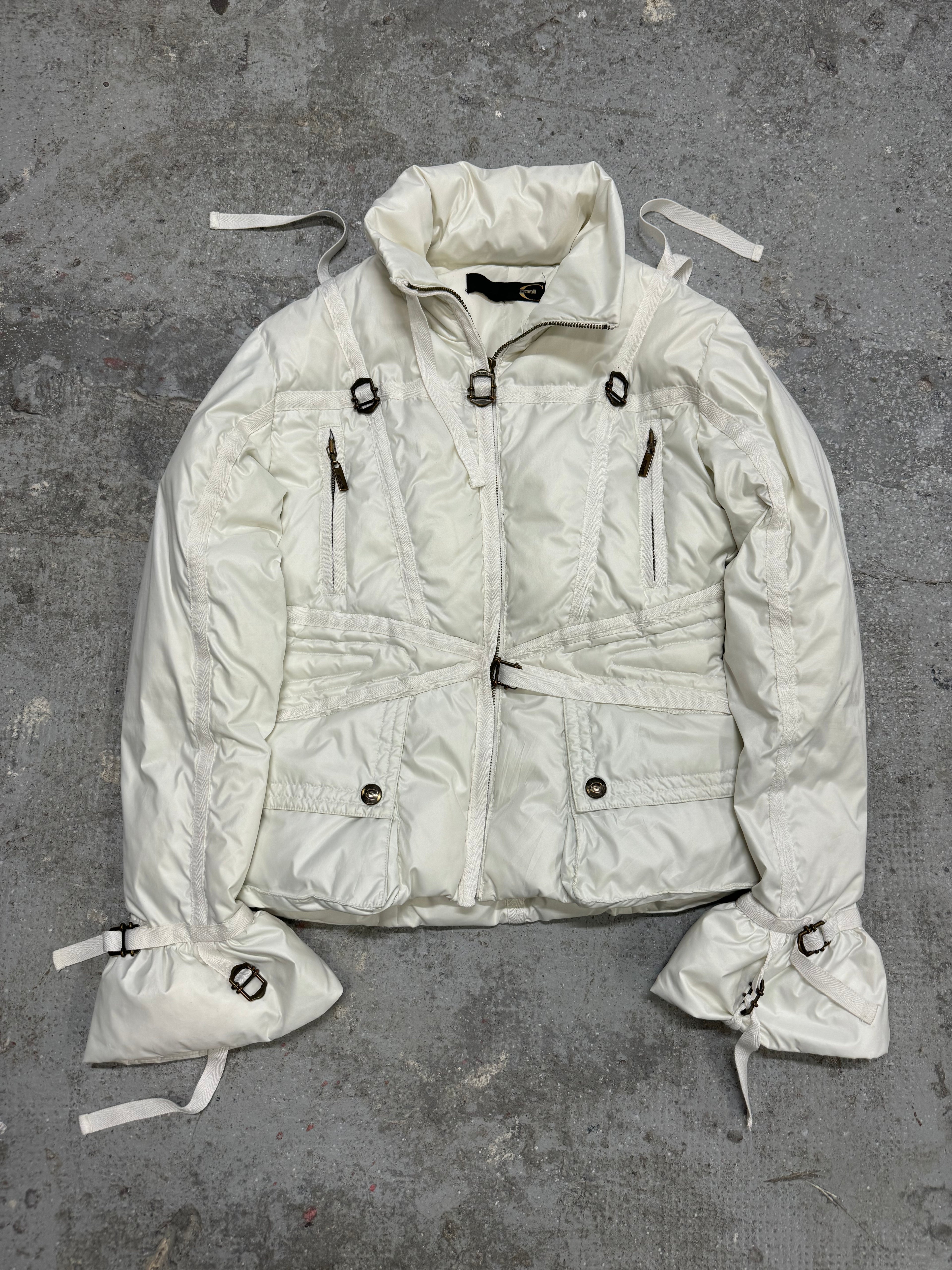 1990s Cavalli White Parachute Harness Puffer Jacket (S/M)