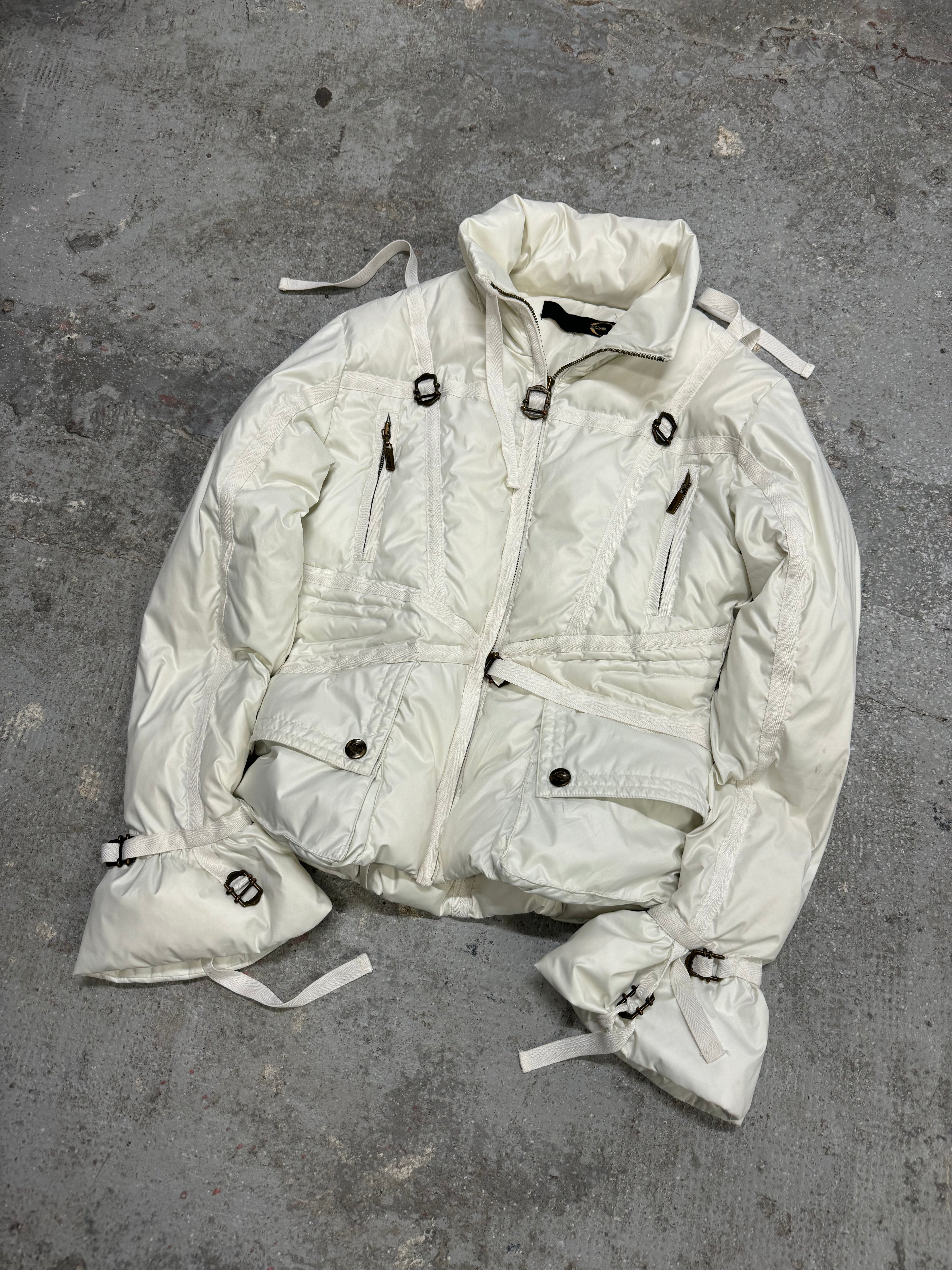 1990s Cavalli White Parachute Harness Puffer Jacket (S/M)