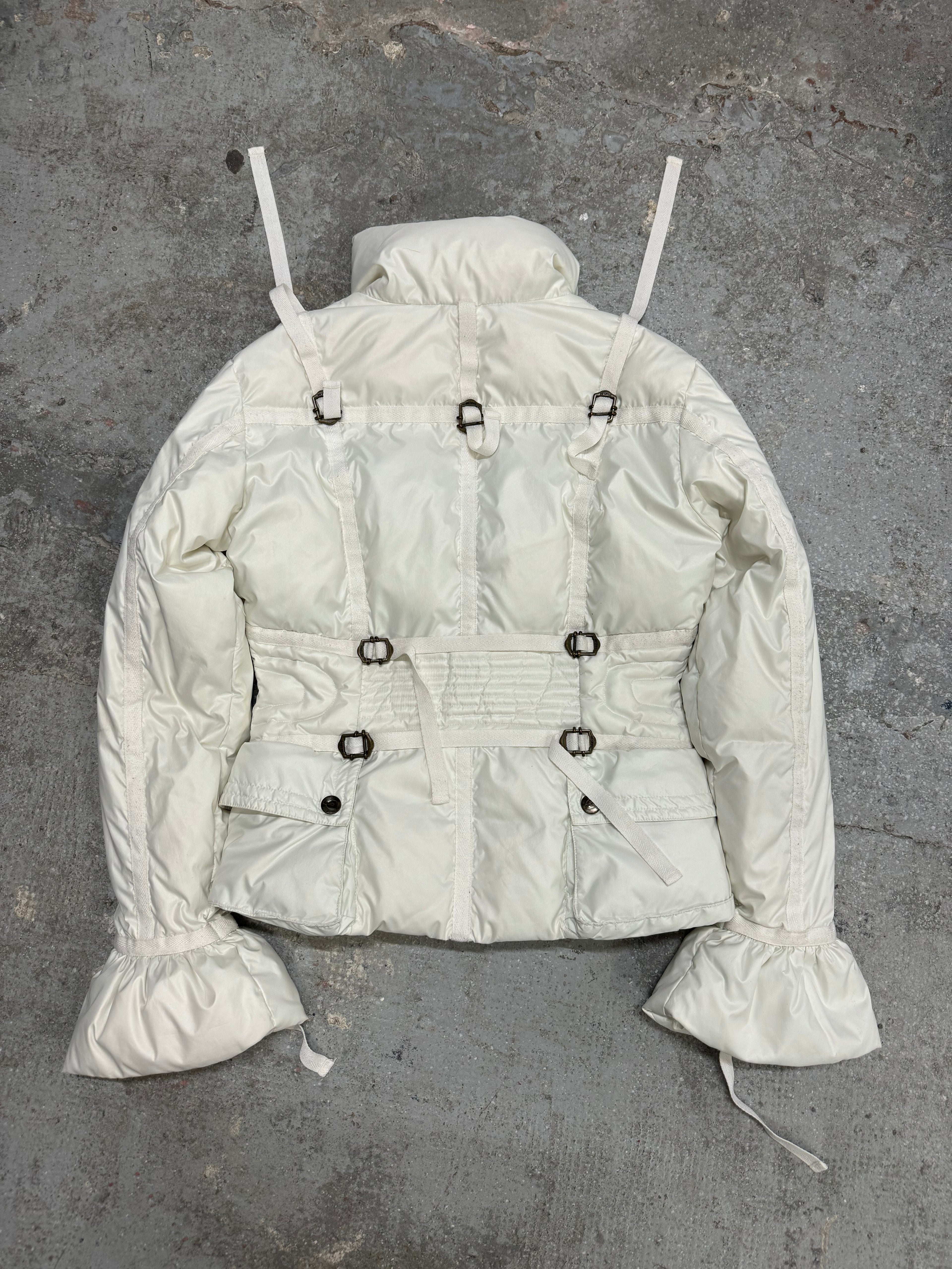 1990s Cavalli White Parachute Harness Puffer Jacket (S/M)