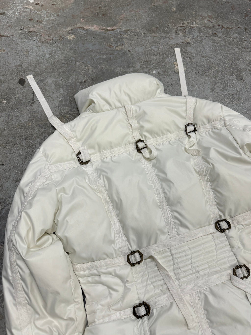 1990s Cavalli White Parachute Harness Puffer Jacket (S/M)