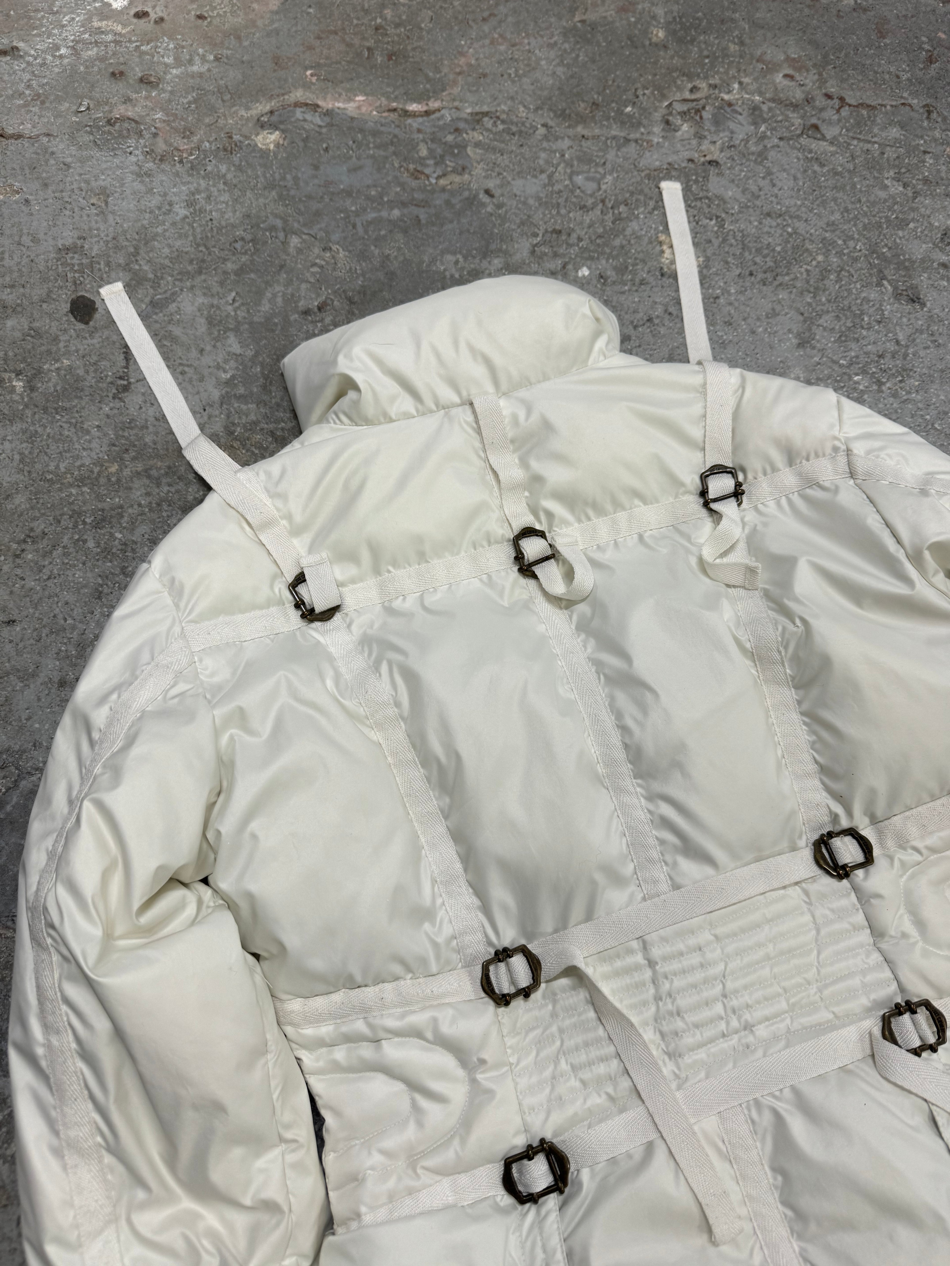 1990s Cavalli White Parachute Harness Puffer Jacket (S/M)