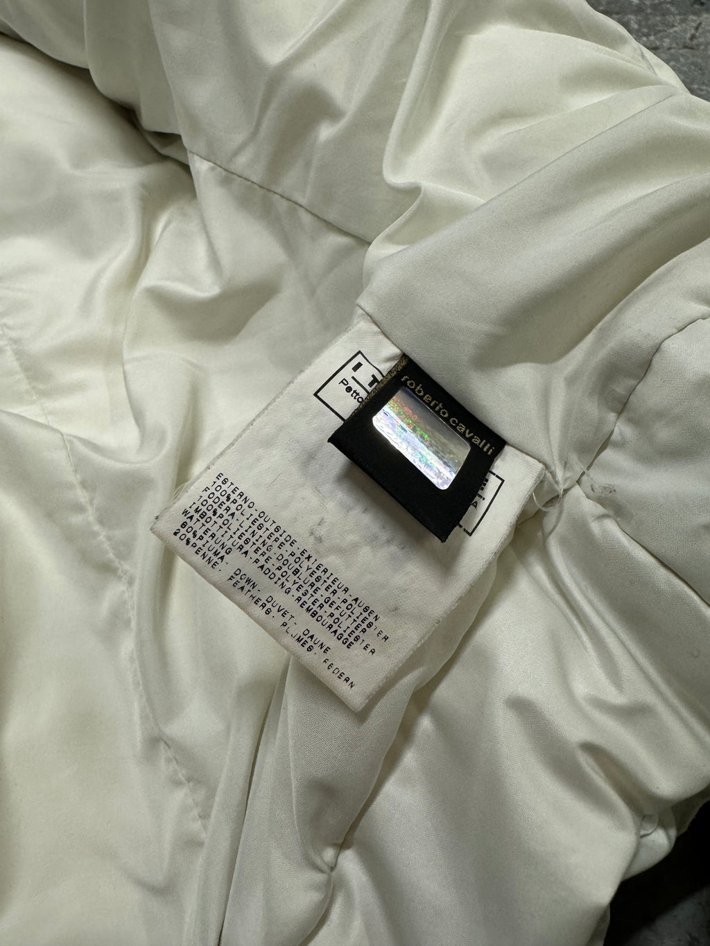 1990s Cavalli White Parachute Harness Puffer Jacket (S/M)