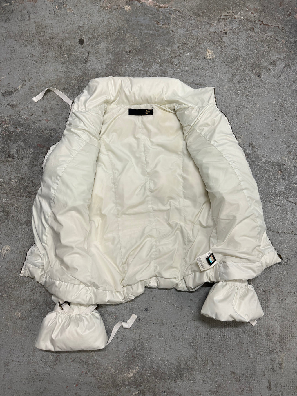 1990s Cavalli White Parachute Harness Puffer Jacket (S/M)