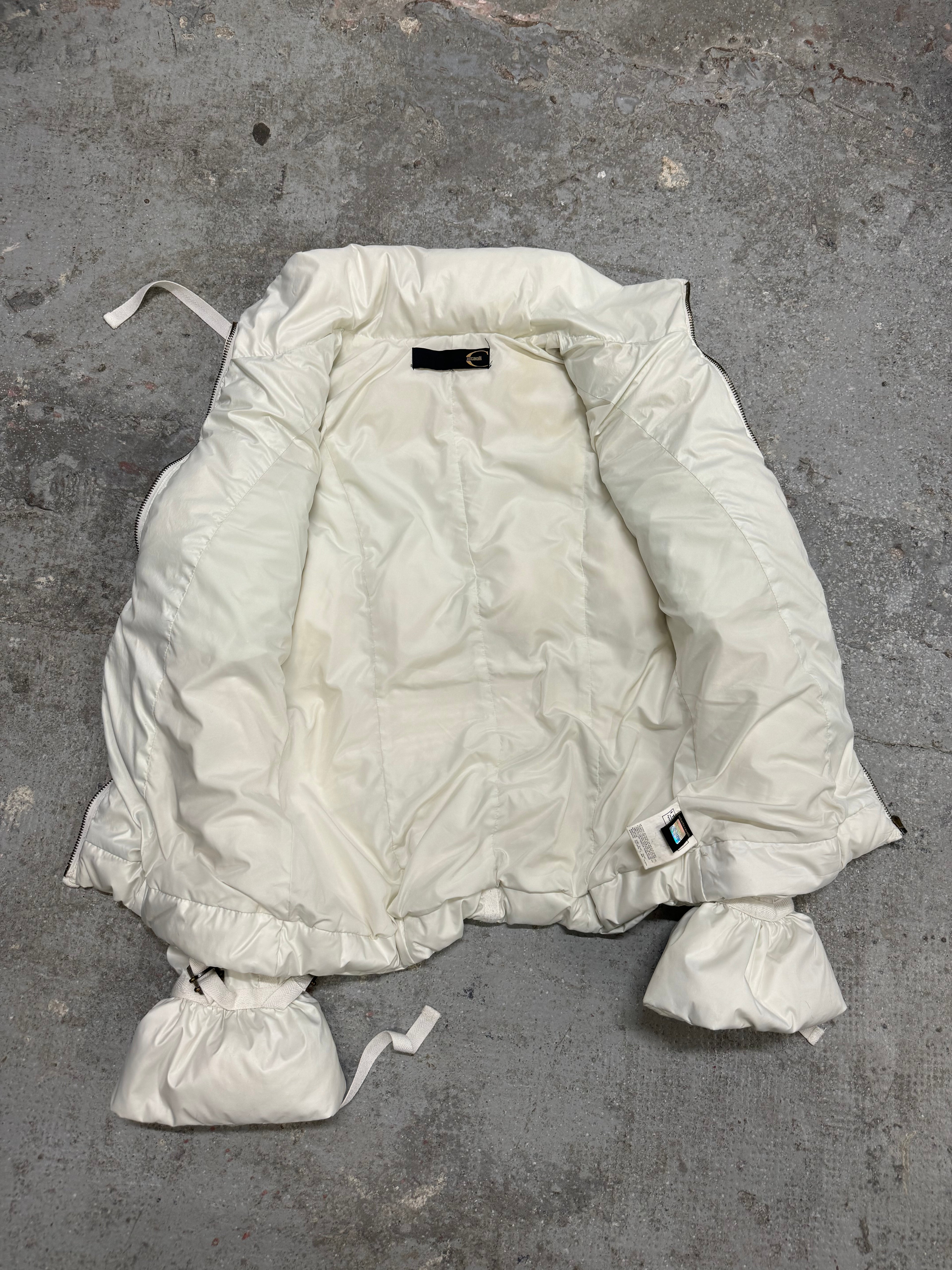 1990s Cavalli White Parachute Harness Puffer Jacket (S/M)