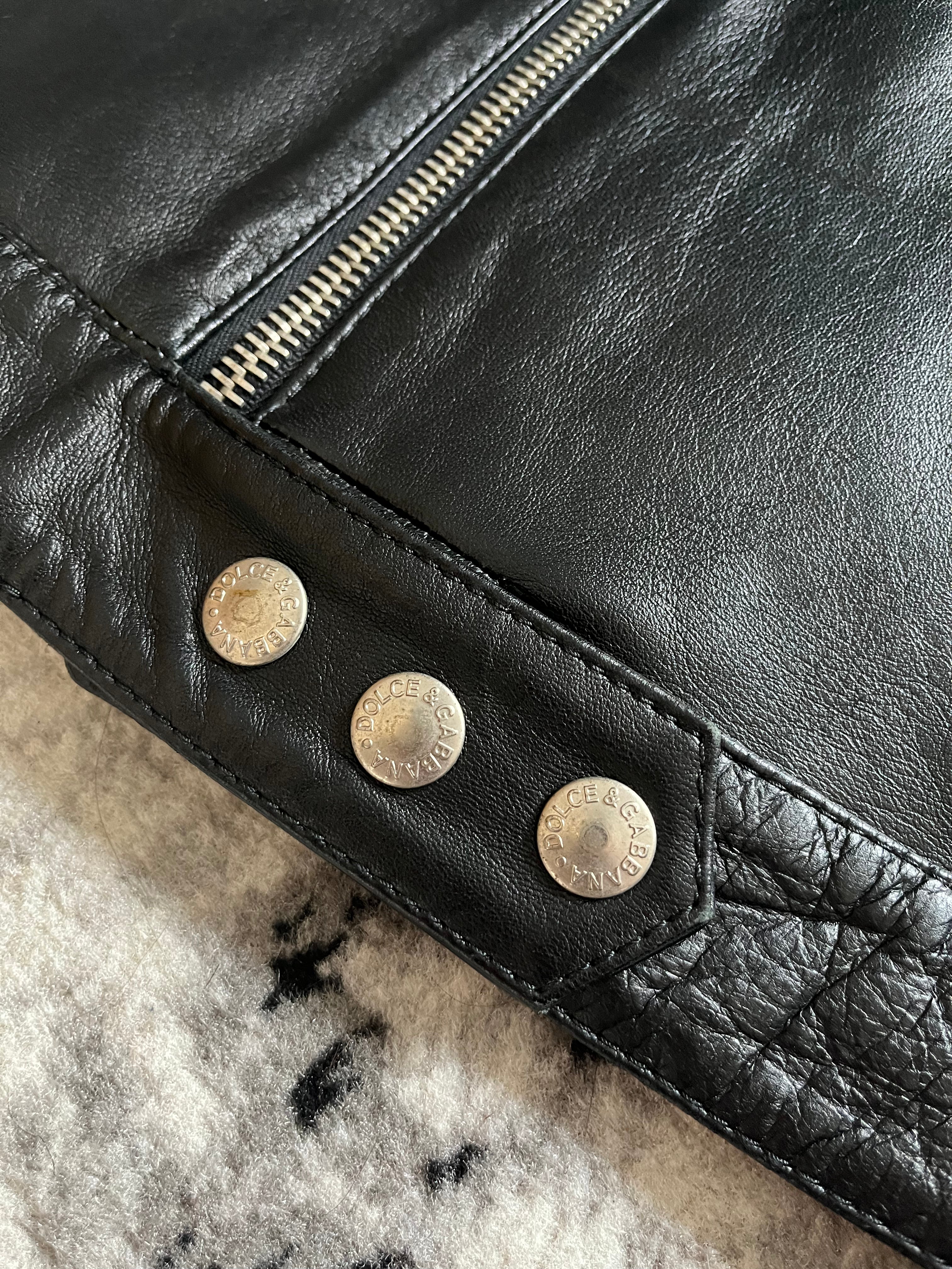 SS2001 Dolce & Gabbana Mythic Runway Biker Leather Jacket (M/L)