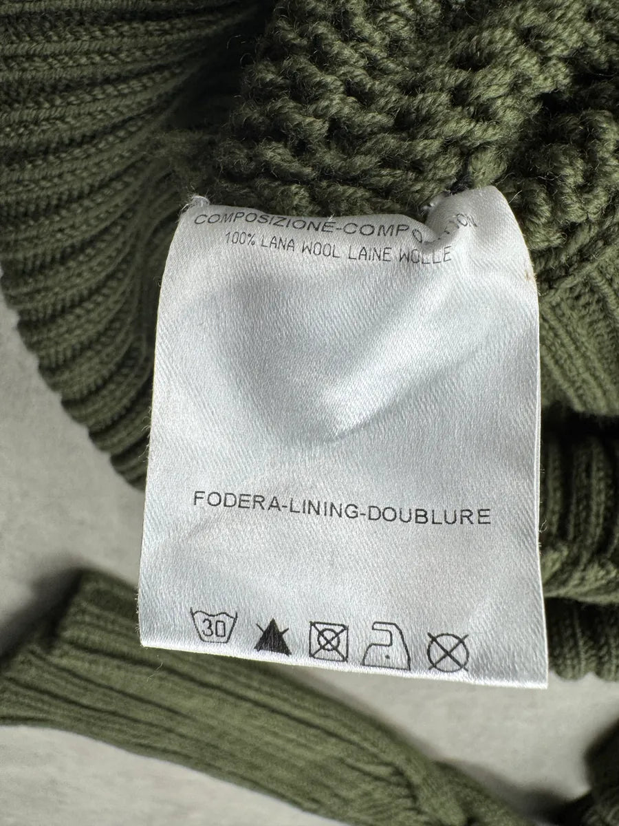 AW2011 Alexander McQueen Olive Wool Cutout Cable-Knit Dress ZldPyZau 10