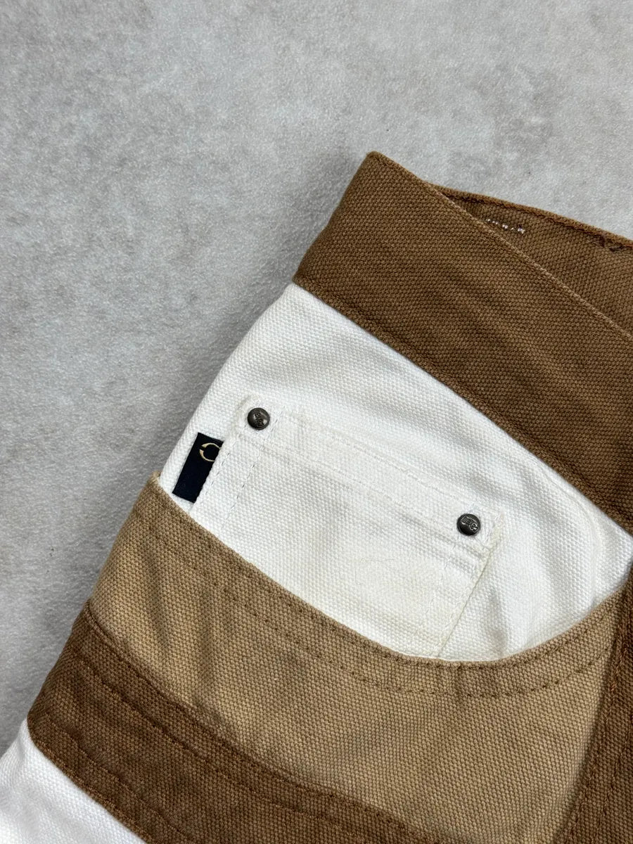 SS2004 Cavalli Tan Sand White Beige Two-Tone Pants nLGhDWPN 10