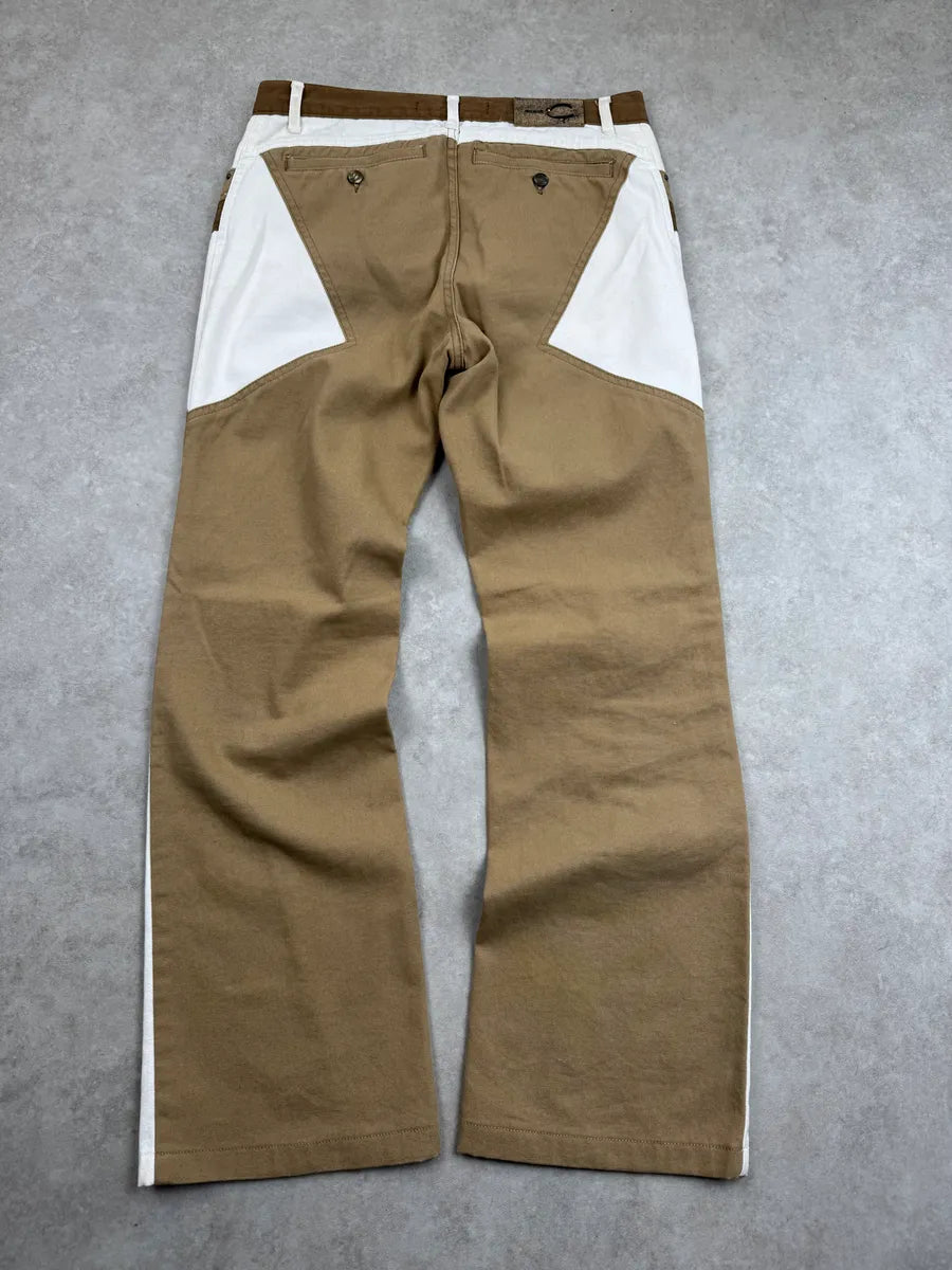 SS2004 Cavalli Tan Sand White Beige Two-Tone Pants nLGhDWPN 6