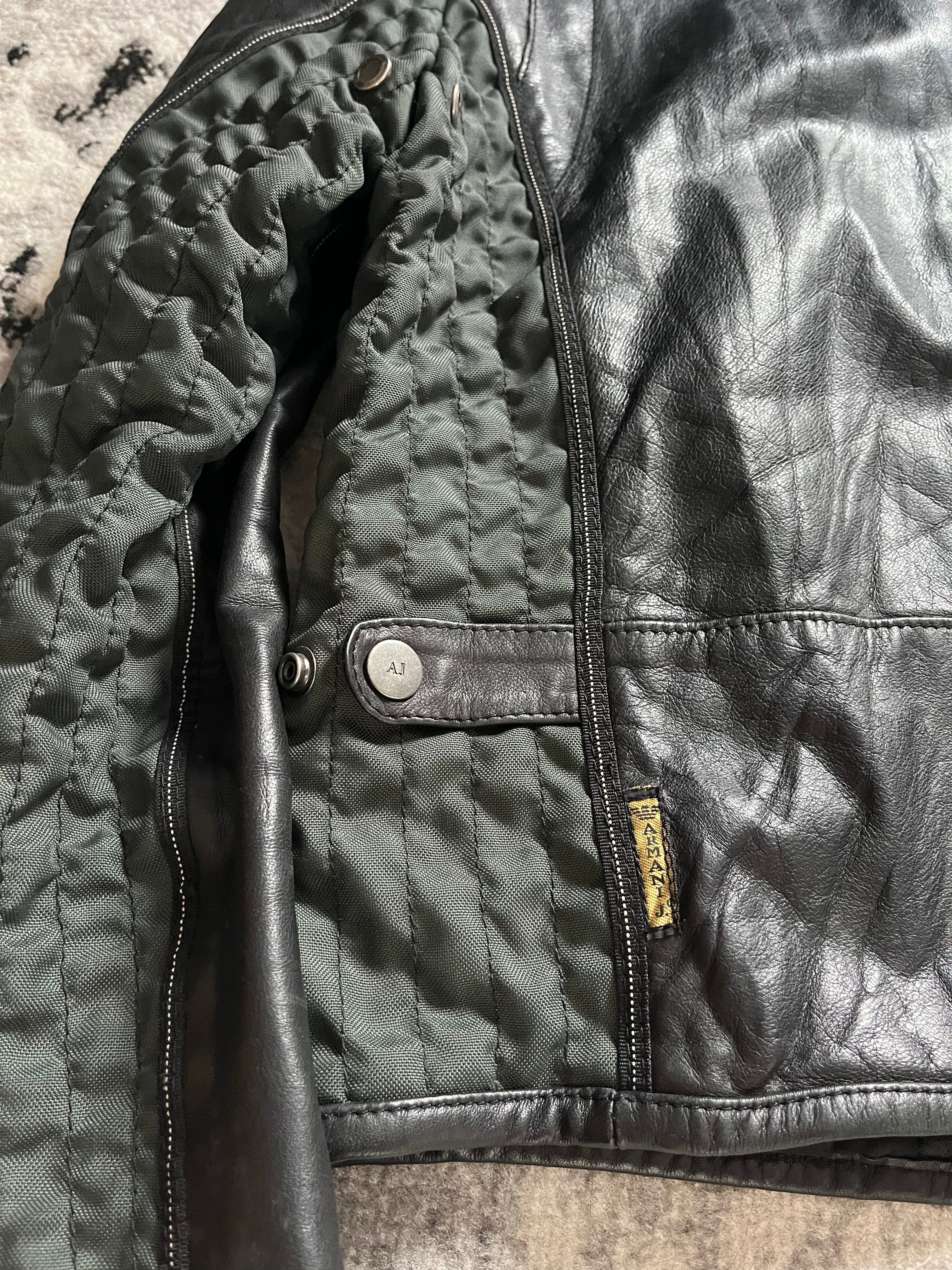 90s アルマーニ テクニカル レザー ジャケット (M)