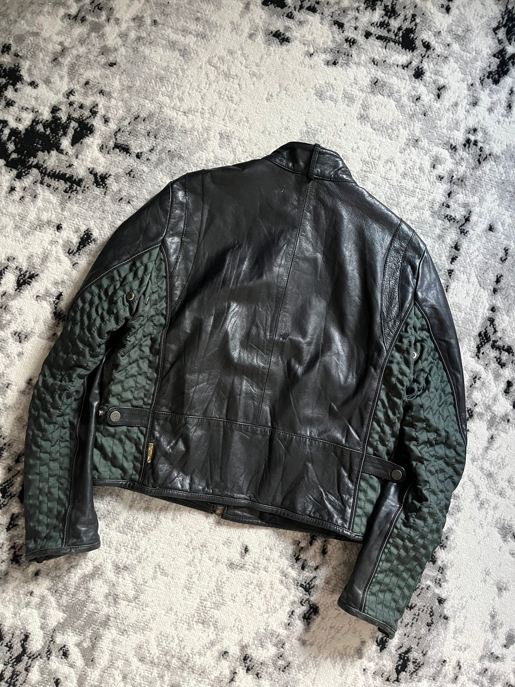 90s アルマーニ テクニカル レザー ジャケット (M)