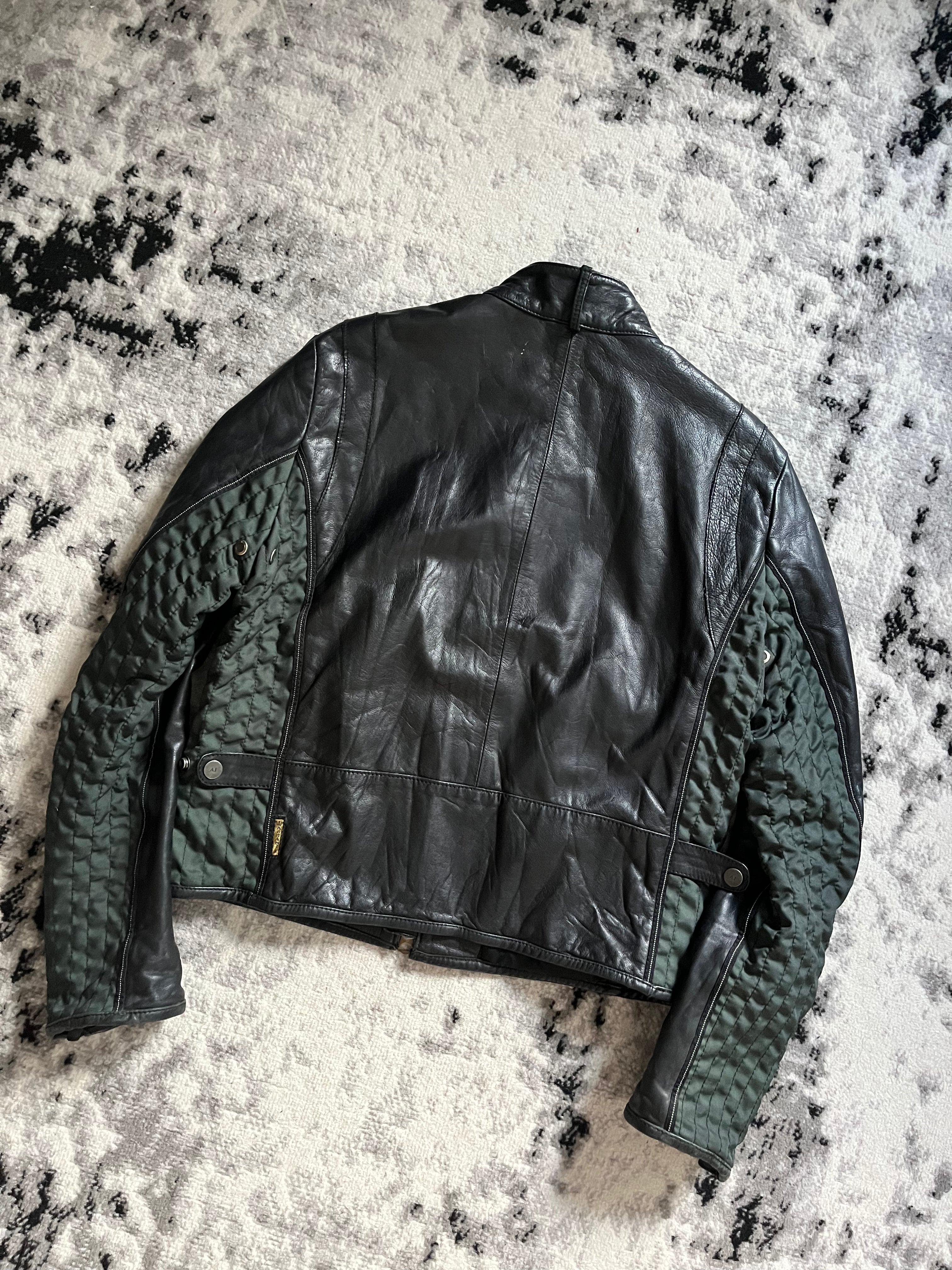 90s アルマーニ テクニカル レザー ジャケット (M)