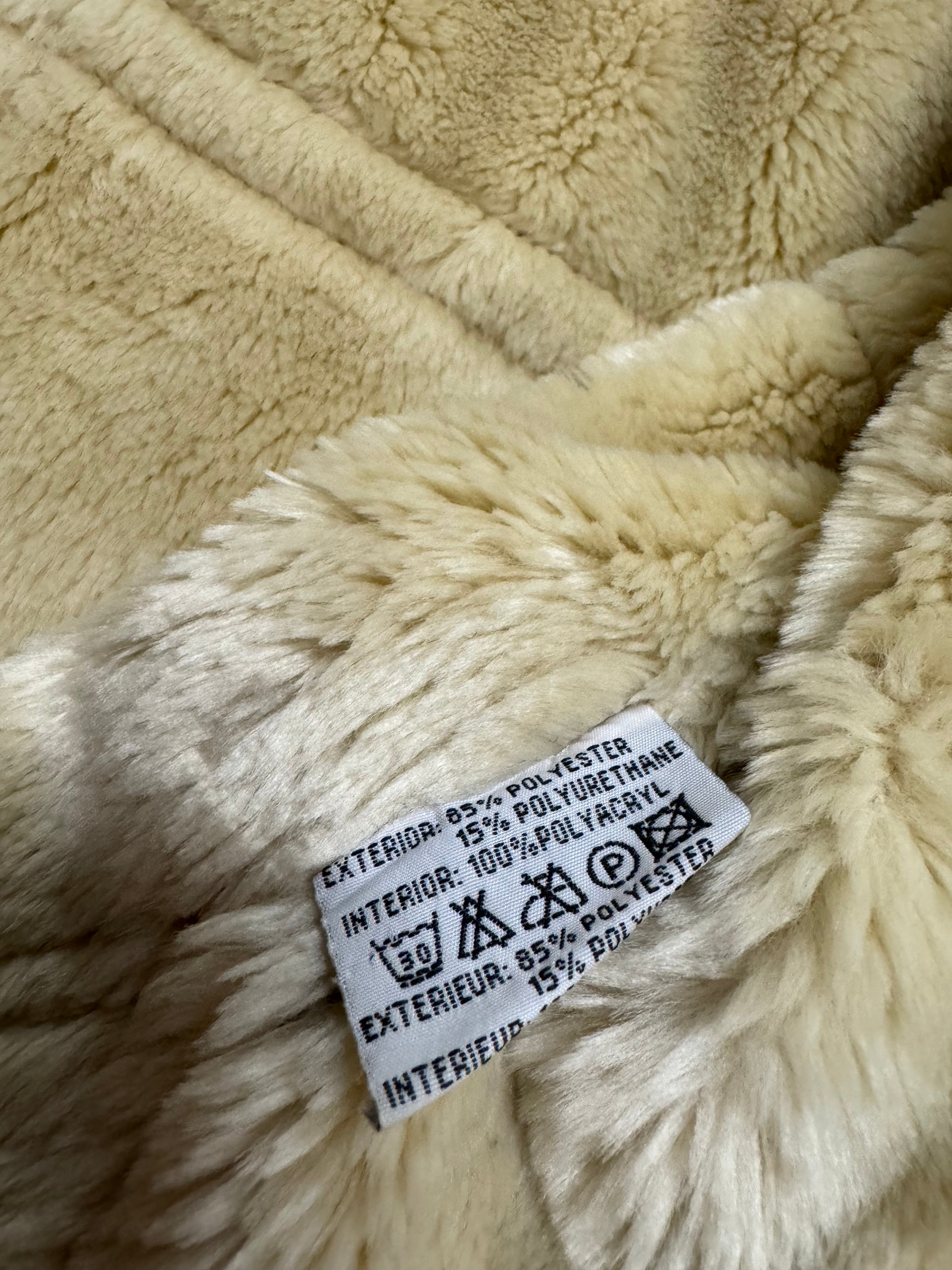 2000s Balmain Faux Fur Brown Aviator Shearling Type Leather Jacket (L/XL)