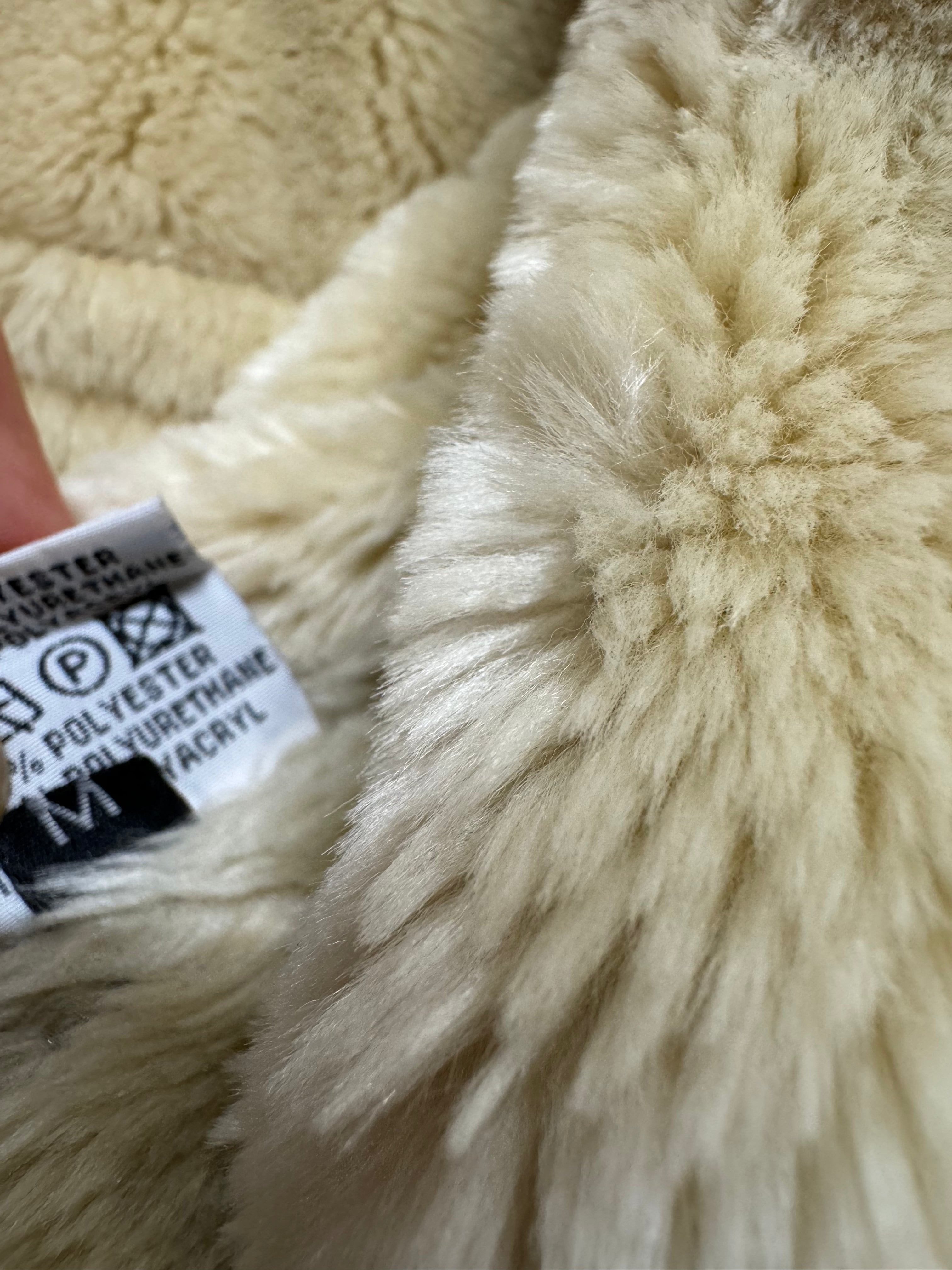 2000s Balmain Faux Fur Brown Aviator Shearling Type Leather Jacket (L/XL)