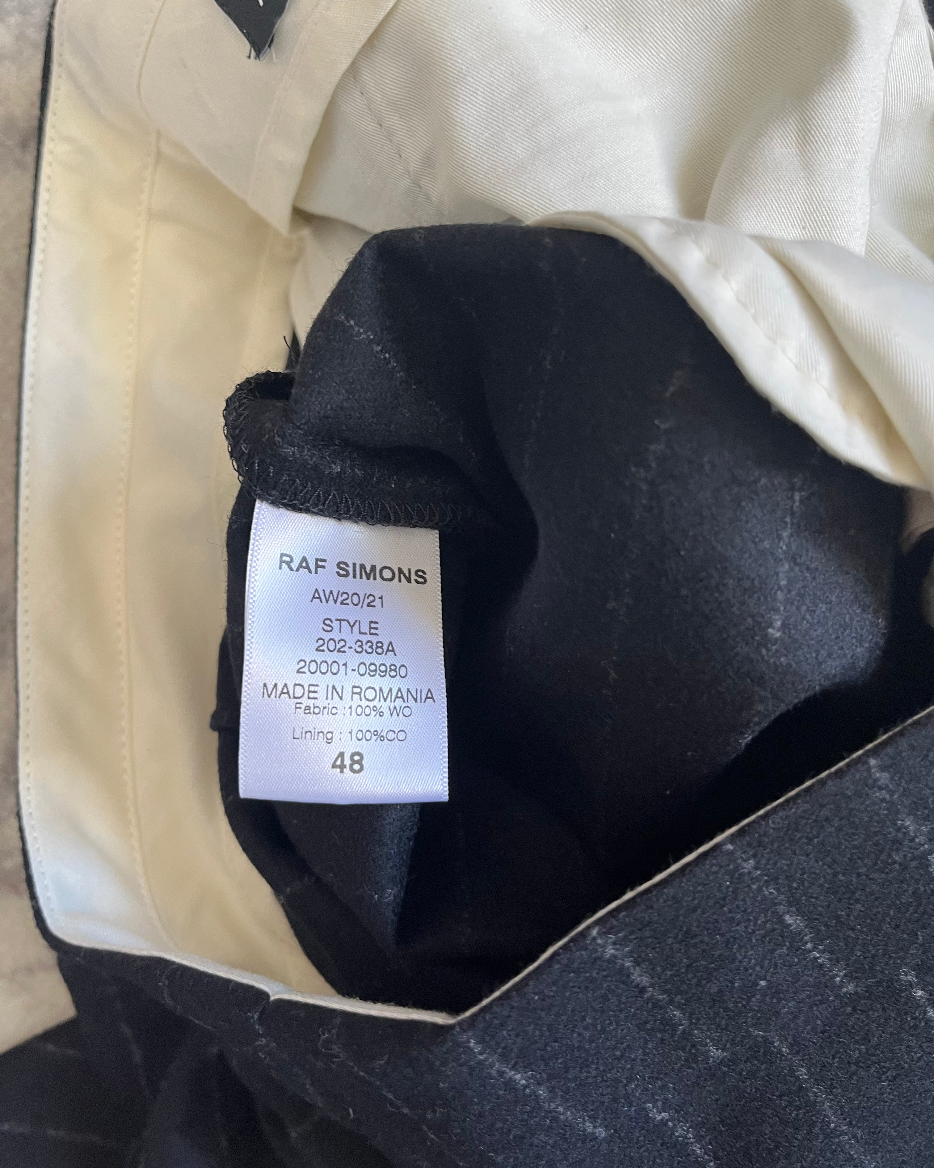 21 秋冬 Raf Simons 精裁羊毛长裤 (M/L)