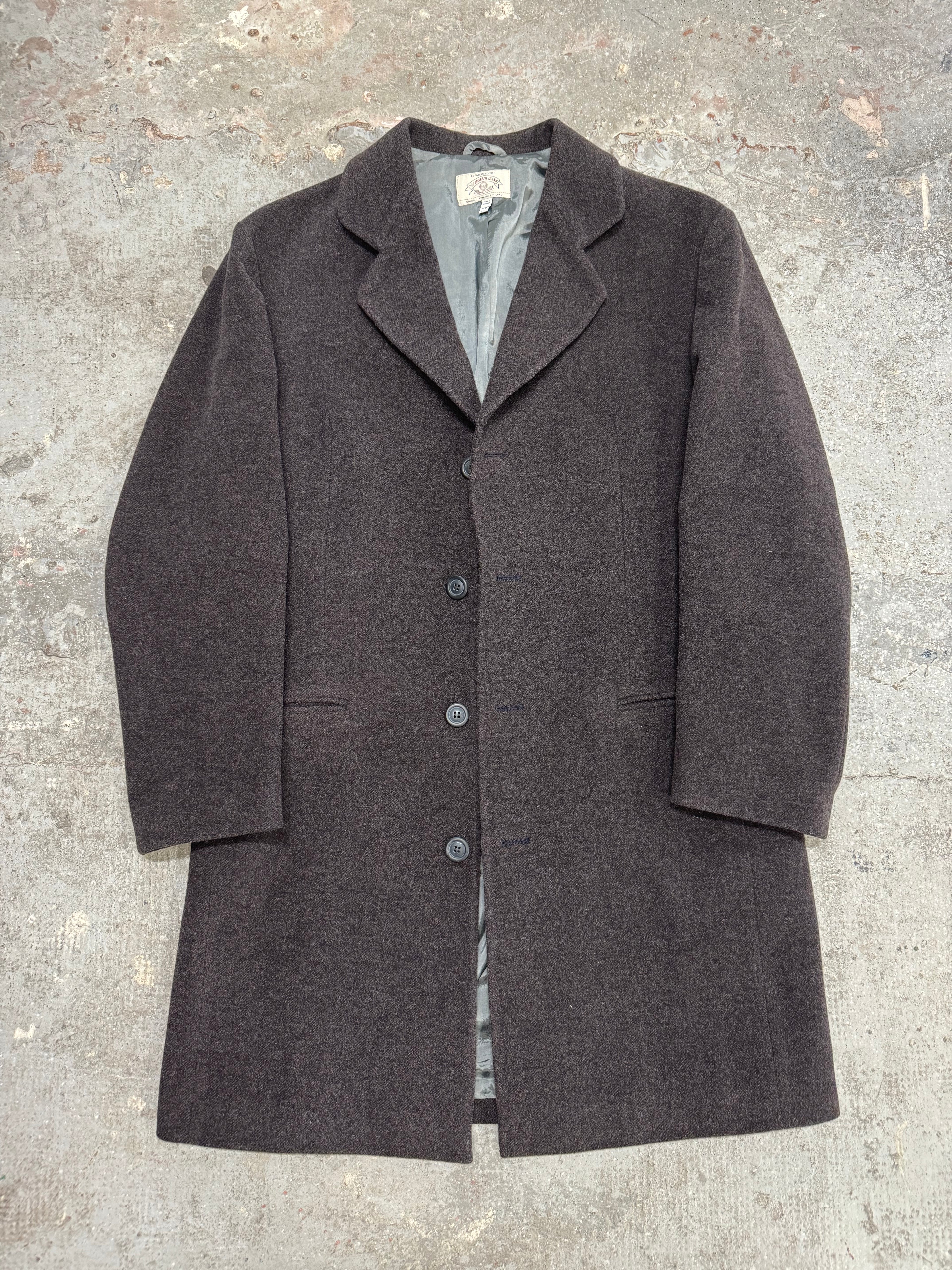 1990s Armani Wool Grey Trench Coat  (M)