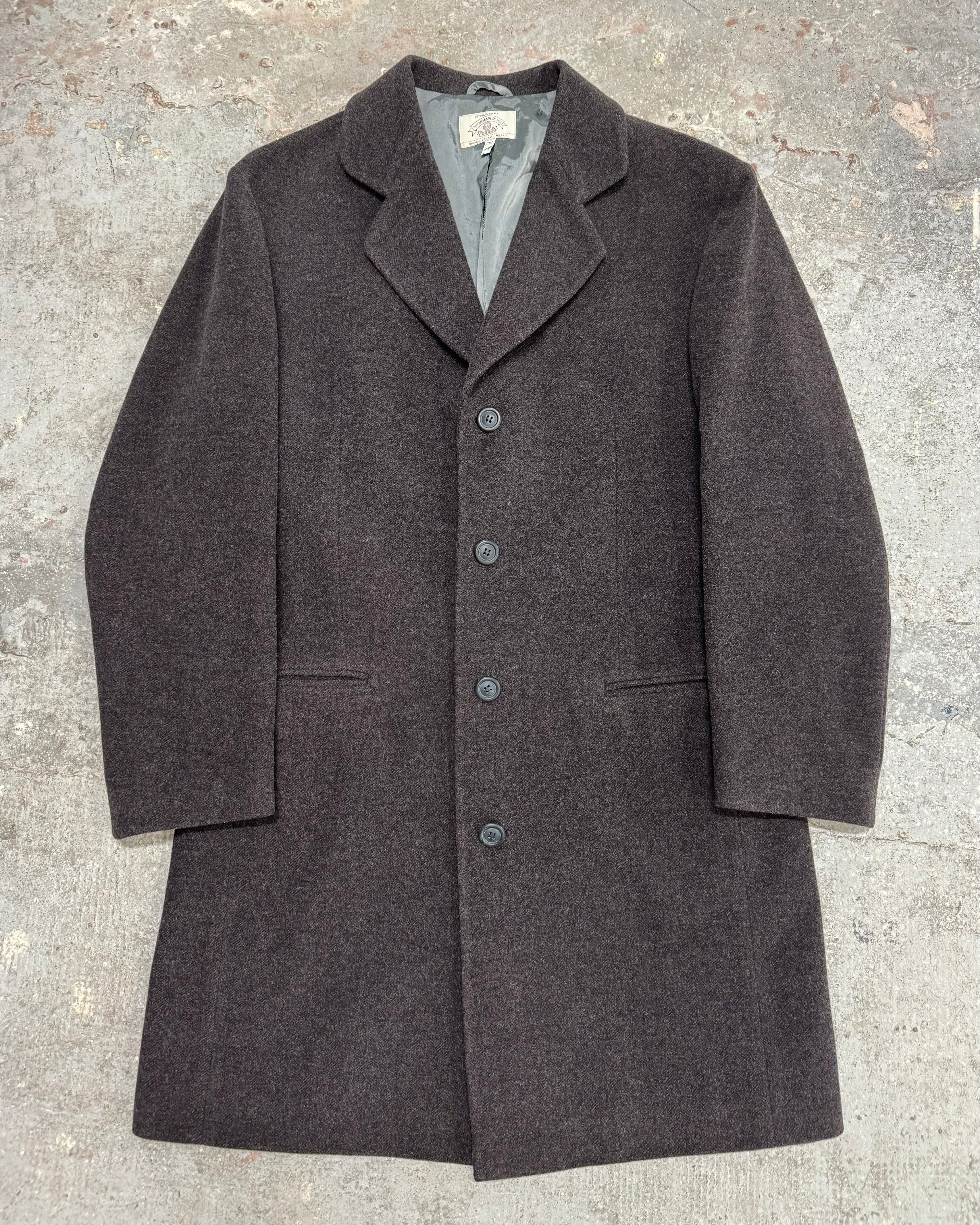1990s Armani Wool Grey Trench Coat  (M)