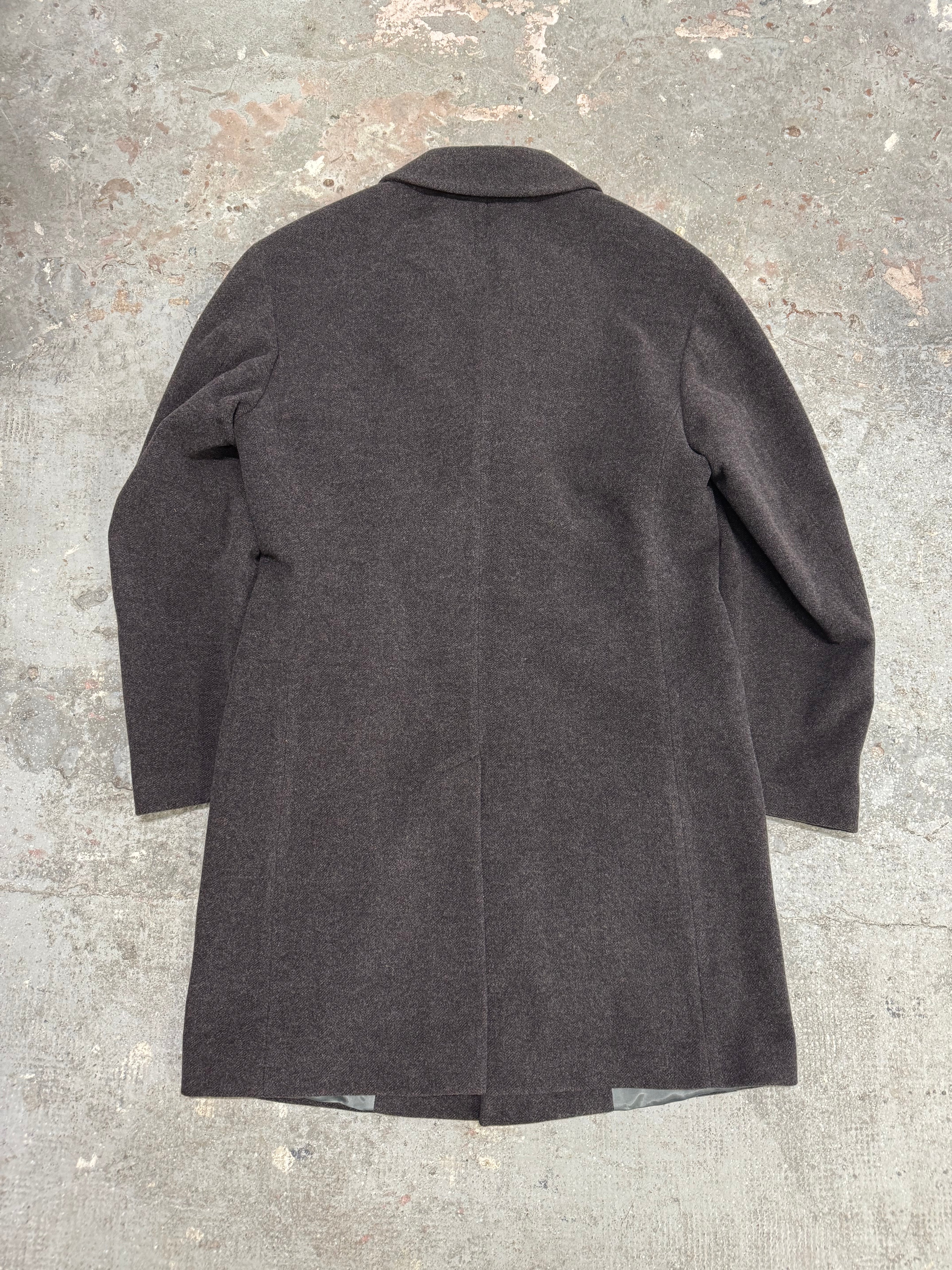 1990s Armani Wool Grey Trench Coat  (M)