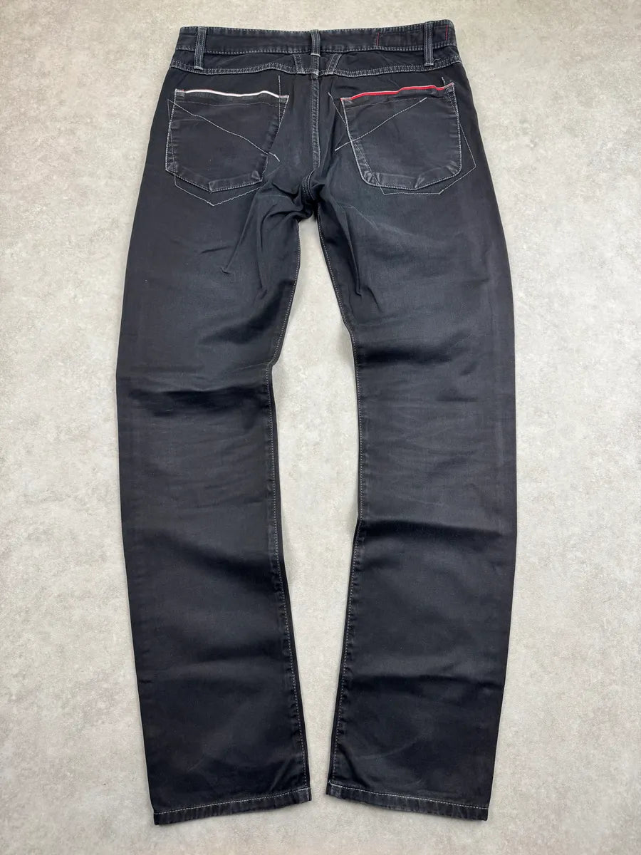 2000s Marithé François Girbaud Black Contrast Stitch Avant-Garde Jeans zFQlWqxT 4