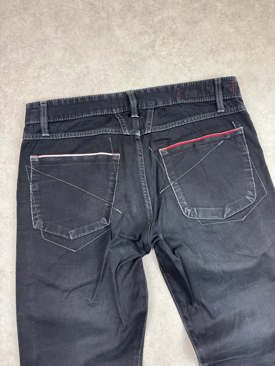 2000s Marithé François Girbaud Black Contrast Stitch Avant-Garde Jeans zFQlWqxT 6