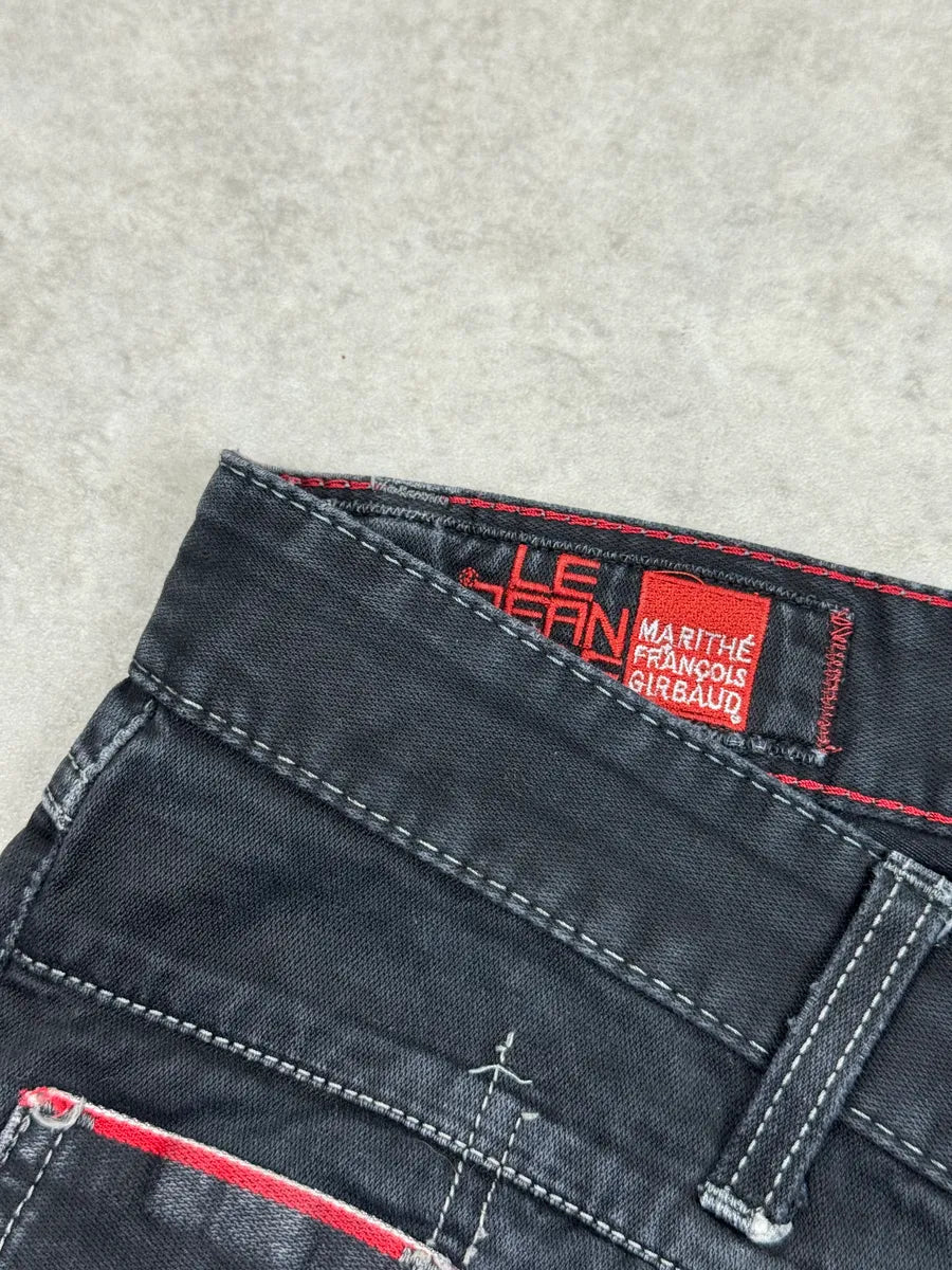 2000s Marithé François Girbaud Black Contrast Stitch Avant-Garde Jeans zFQlWqxT 10