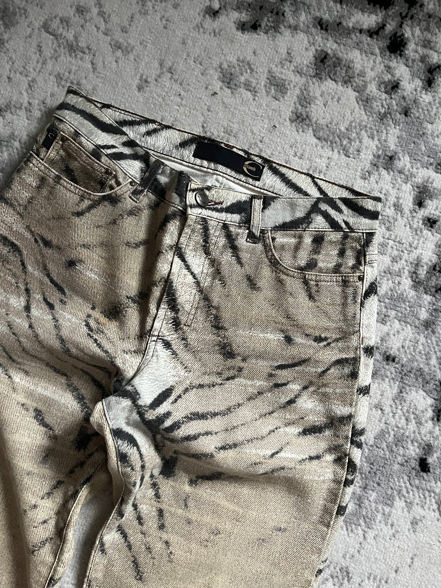 2000s' Cavalli Zebra Camel Faded Pants (S)