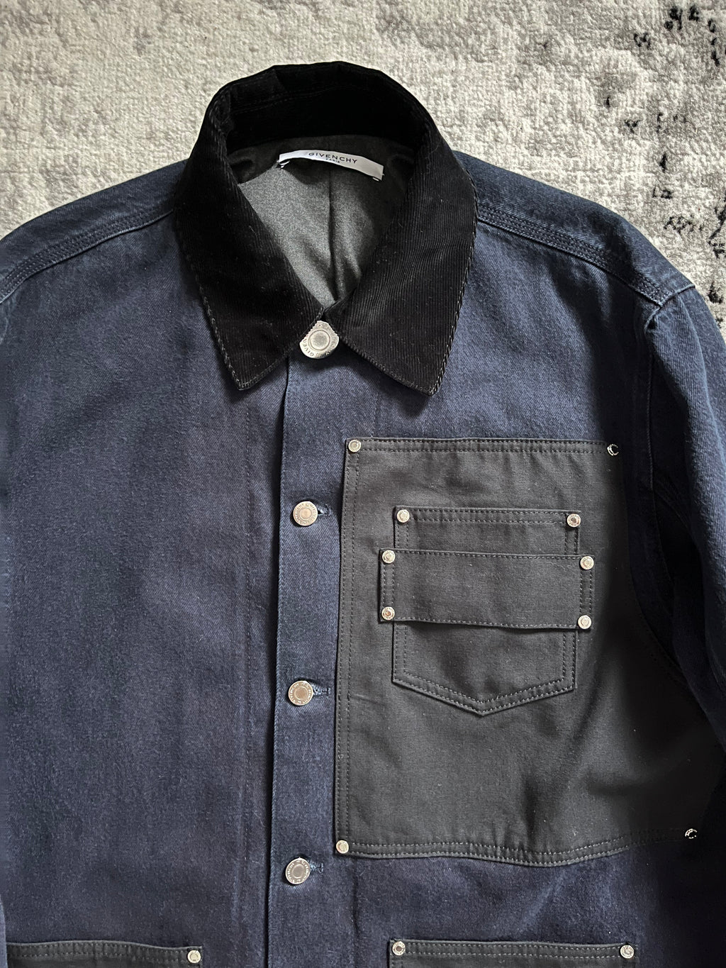 2016 AW ジバンシィ ネイビー ブラック カーゴ ジャケット by リカルド ティッシ (L)