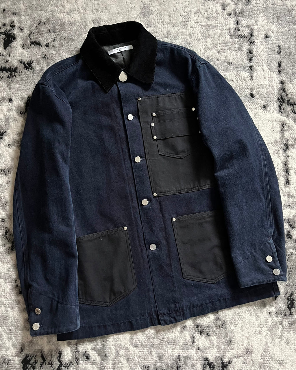 2016 AW ジバンシィ ネイビー ブラック カーゴ ジャケット by リカルド ティッシ (L)