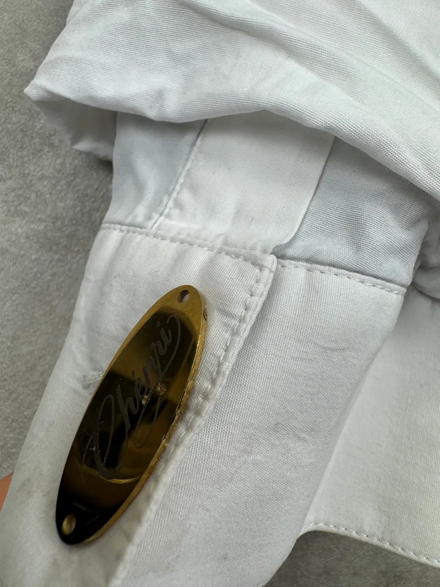 2010s Kris Van Assche White Embellished Short Sleeves Shirt sGGIcphY 12