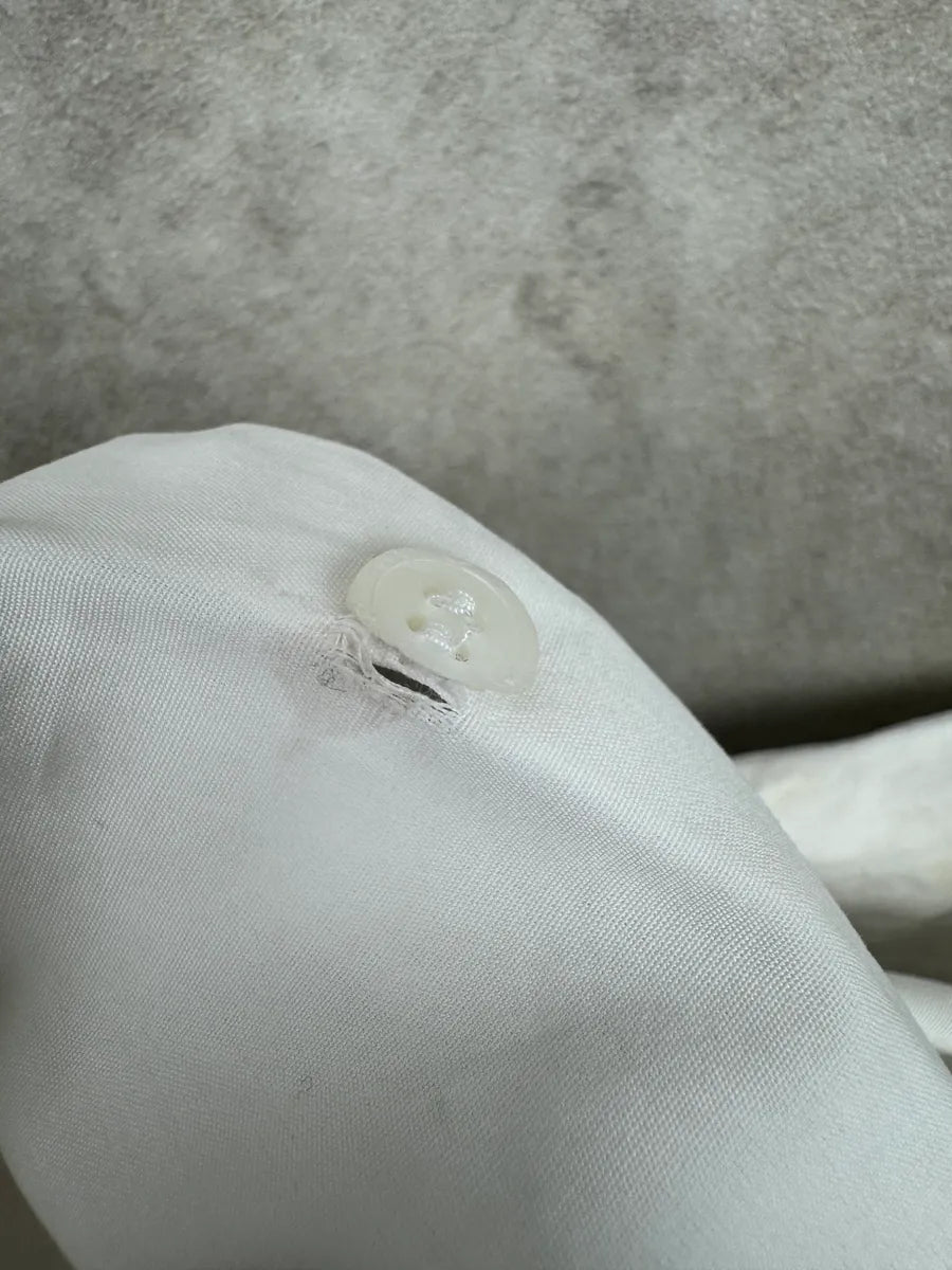 2010s Kris Van Assche White Embellished Short Sleeves Shirt sGGIcphY 10