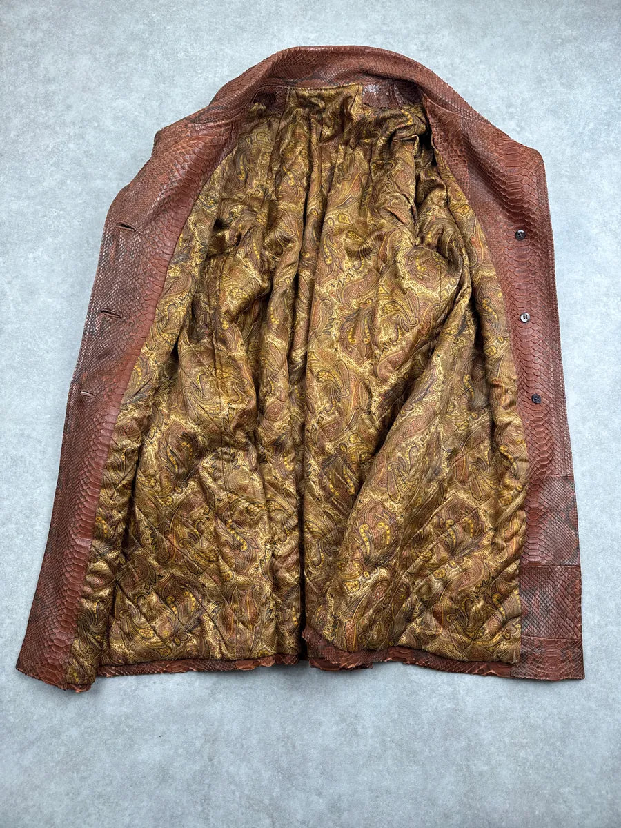 Archive Brown Snakeskin Paisley Lining Long Coat IMNxLOUI 7