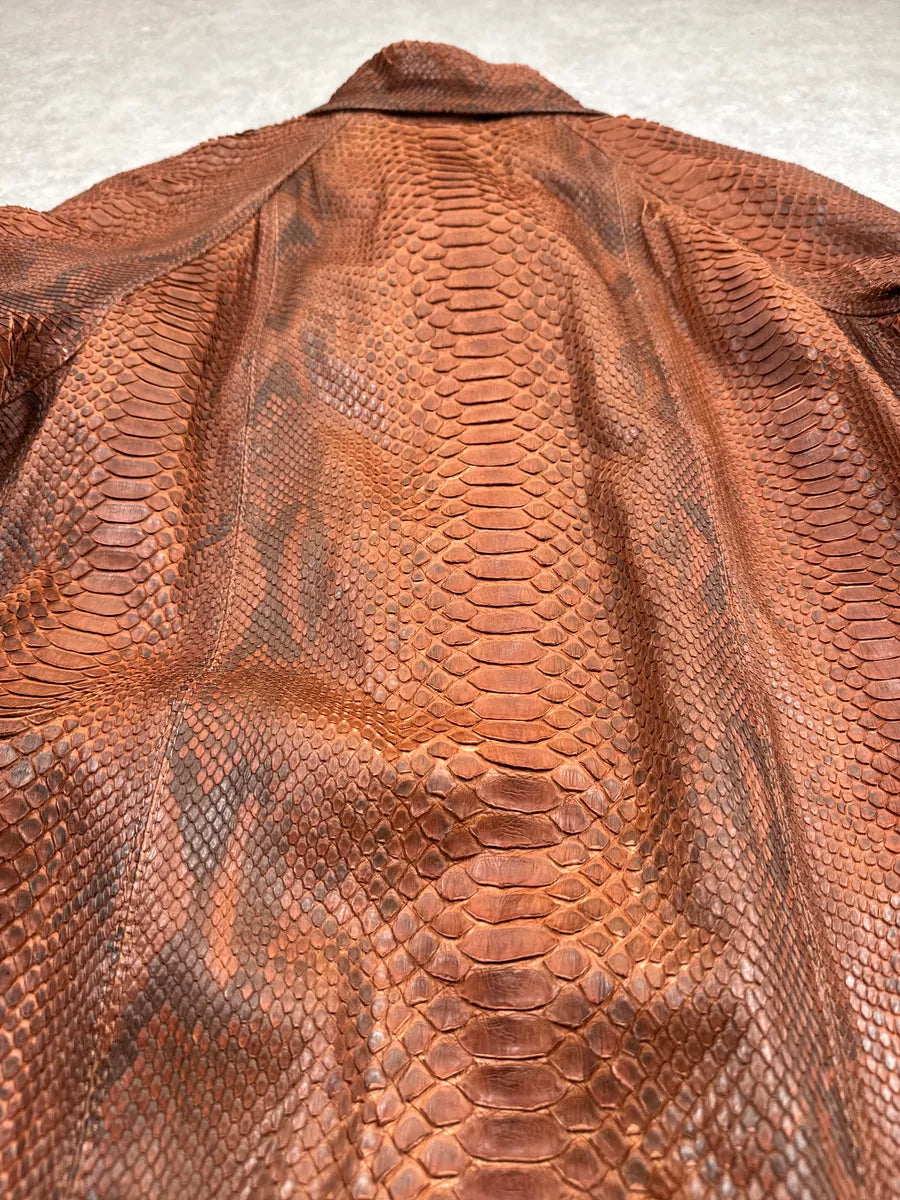 Archive Brown Snakeskin Paisley Lining Long Coat IMNxLOUI 11