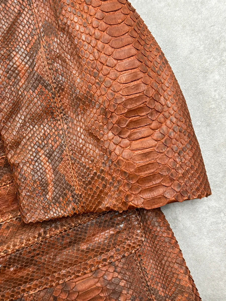 Archive Brown Snakeskin Paisley Lining Long Coat IMNxLOUI 9