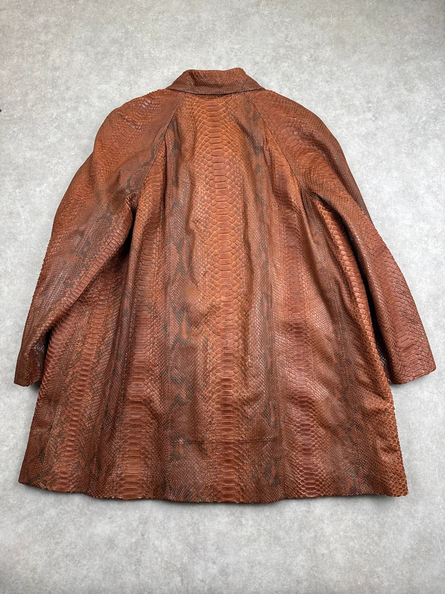 Archive Brown Snakeskin Paisley Lining Long Coat IMNxLOUI 1