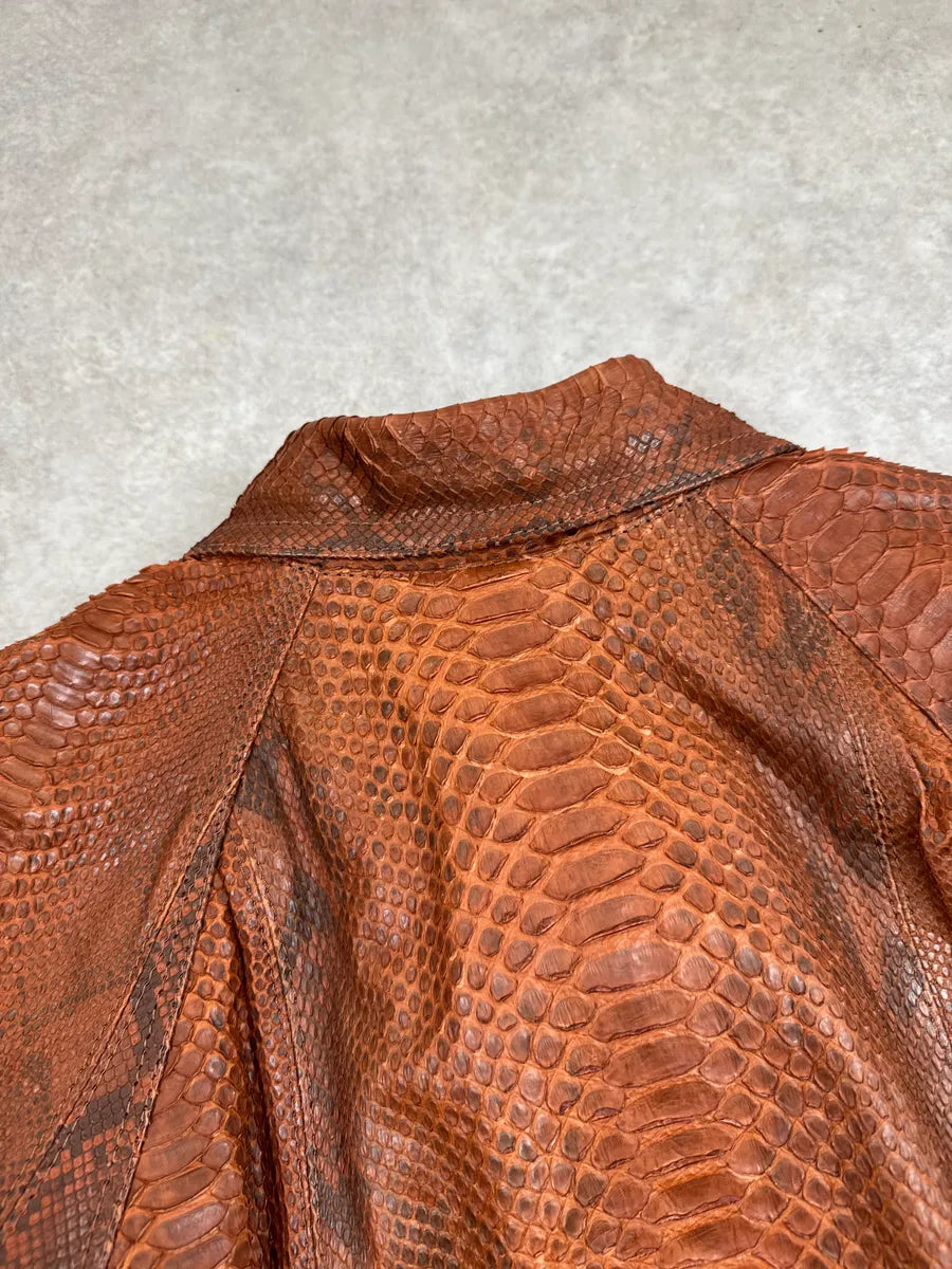 Archive Brown Snakeskin Paisley Lining Long Coat IMNxLOUI 10