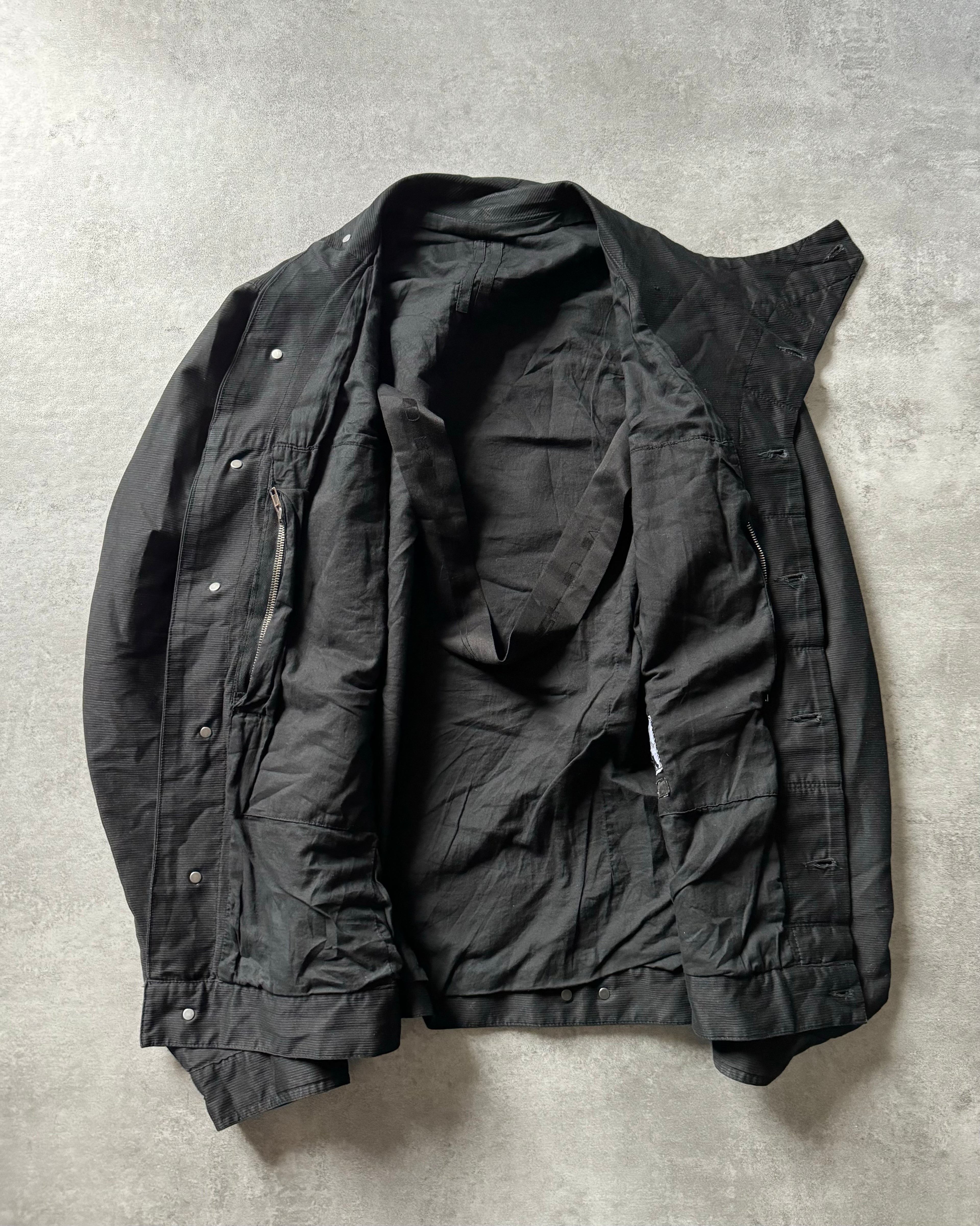 SS2016 Rick Owens Slave Asymmetrical Black Ninja Jacket (M) - 6
